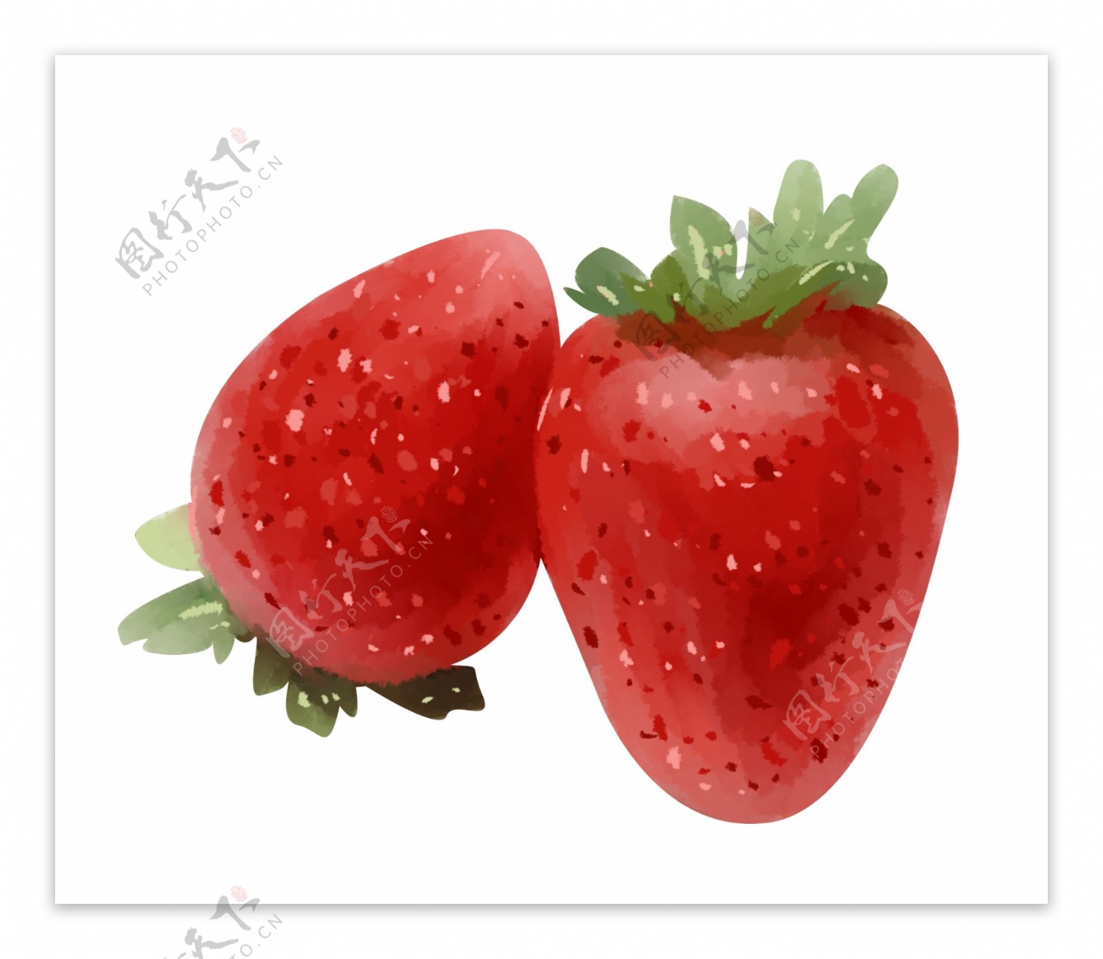 立体草莓手绘插画