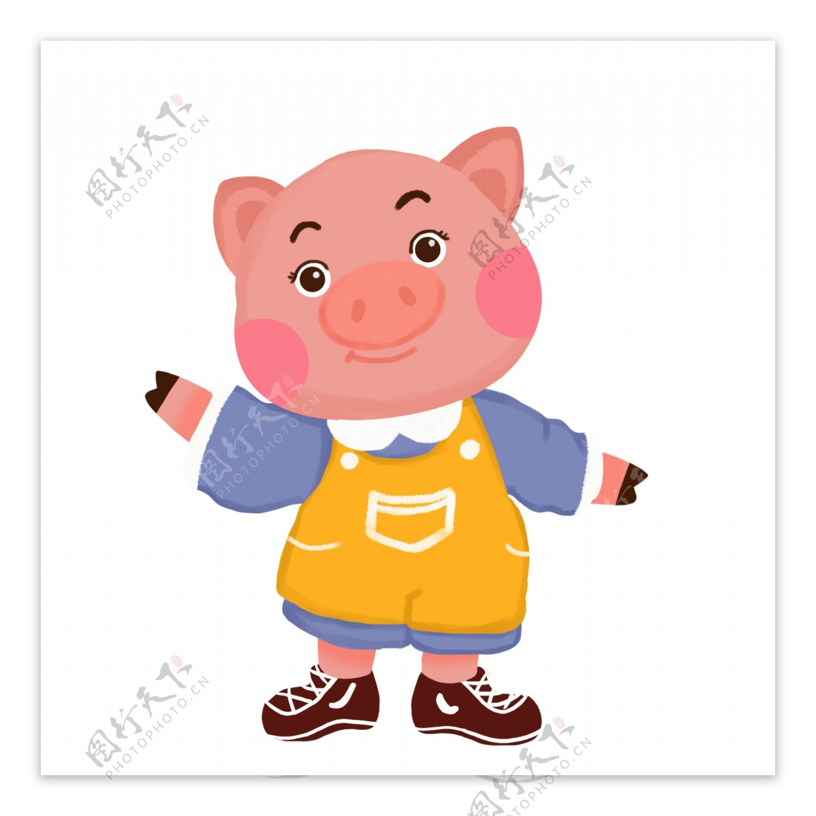 2019宠物拜年猪插画