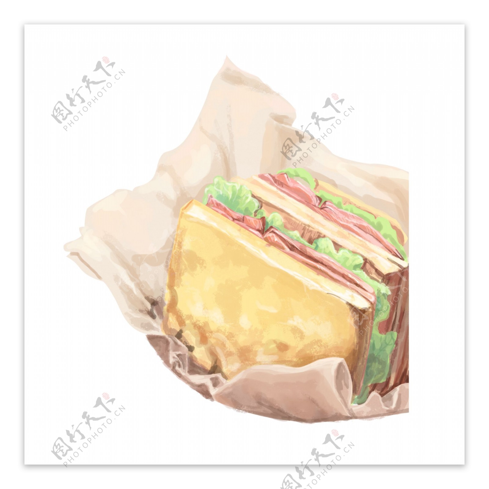 小清新美味三明治美食设计
