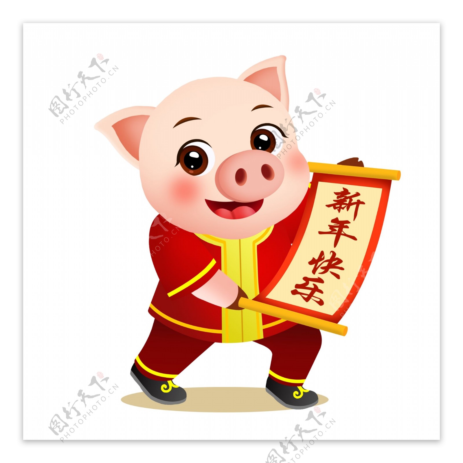 2019猪年快乐新年元素设计