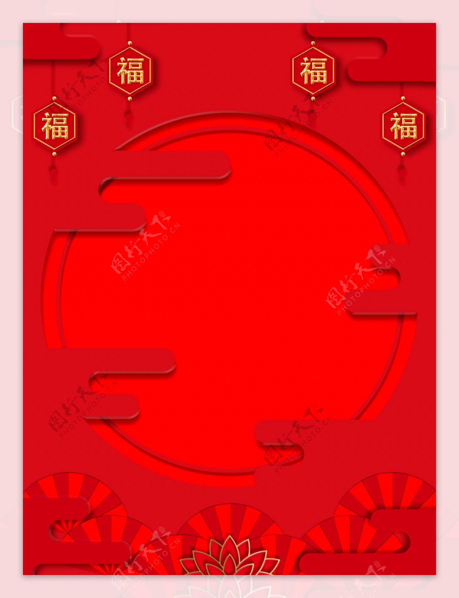全原创中国风红色喜庆节日背景