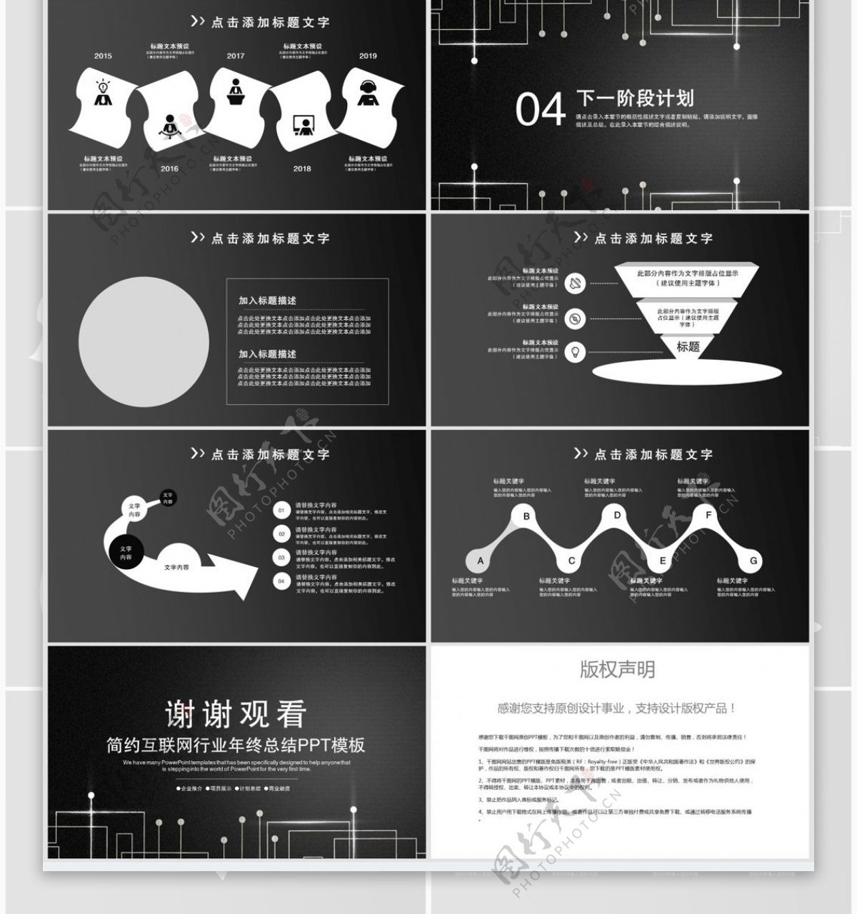 互联网年终工作总结PPT模板