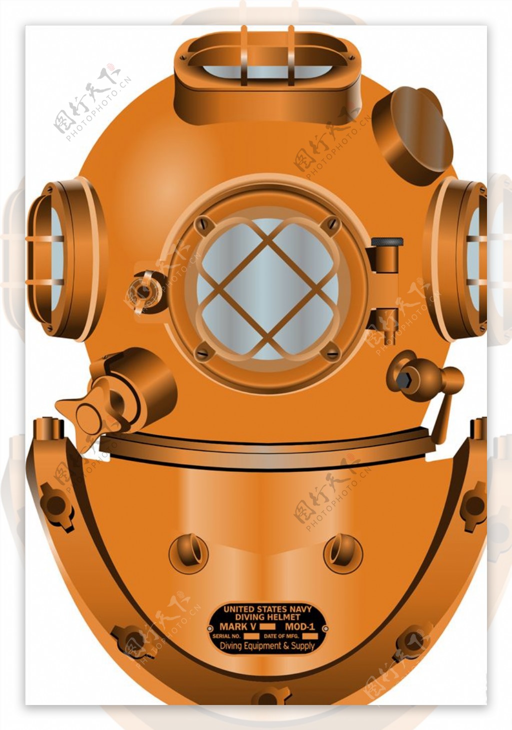 潜水头盔矢量素材