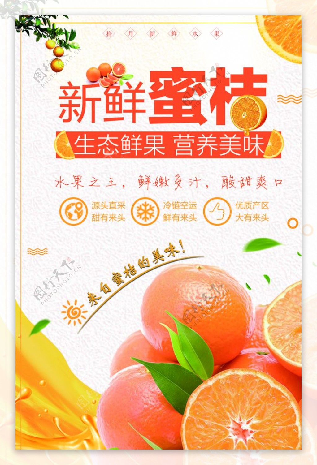 水果橘子海报设计