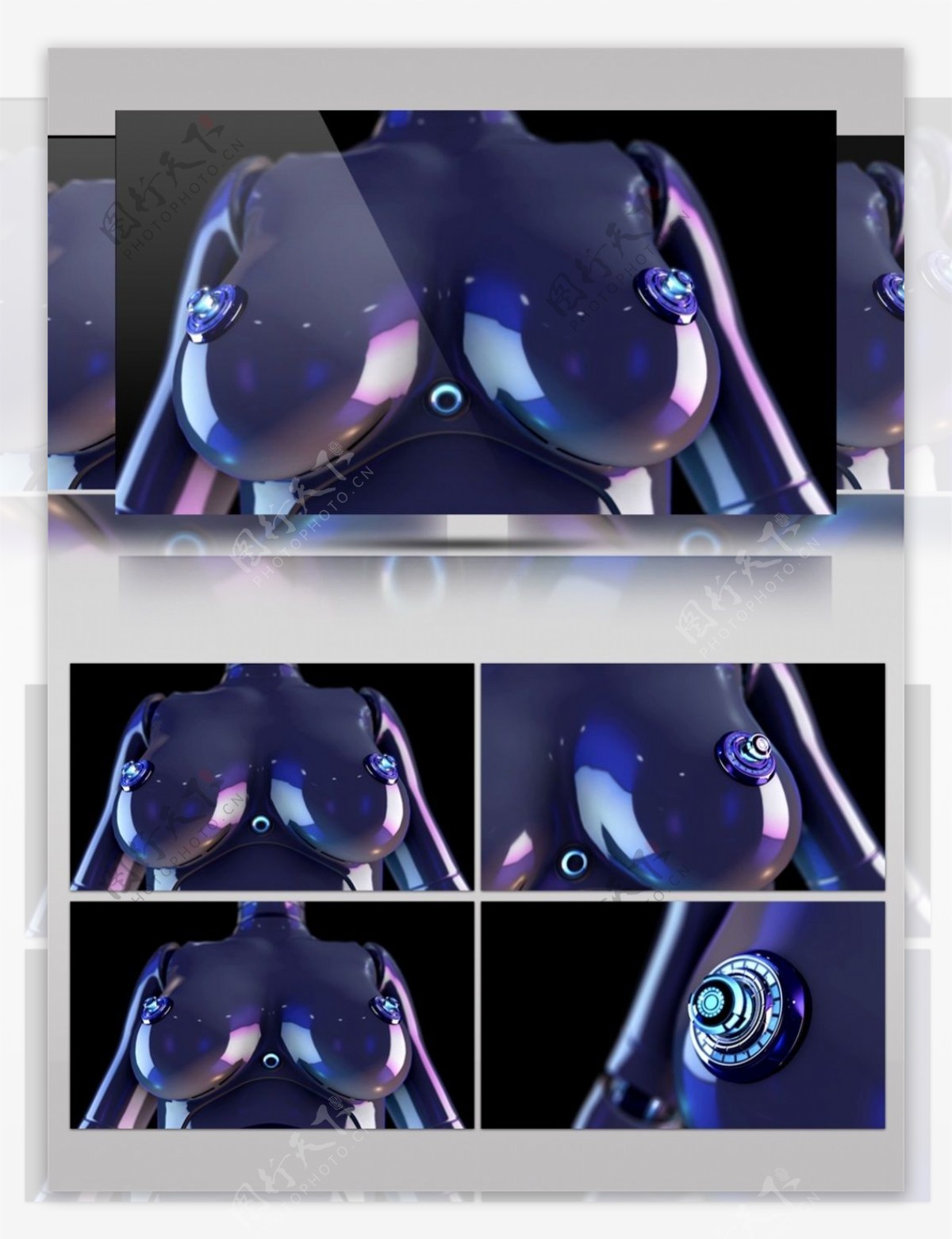 紫蓝光书水晶视频素材