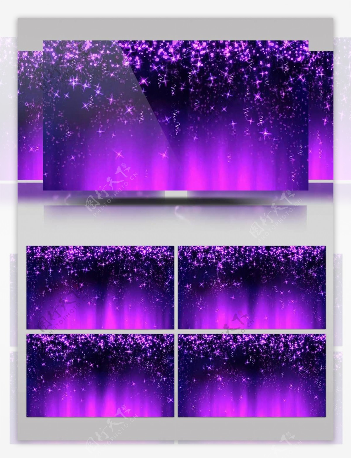 高清紫色绚丽粒子瀑布下落背景素材