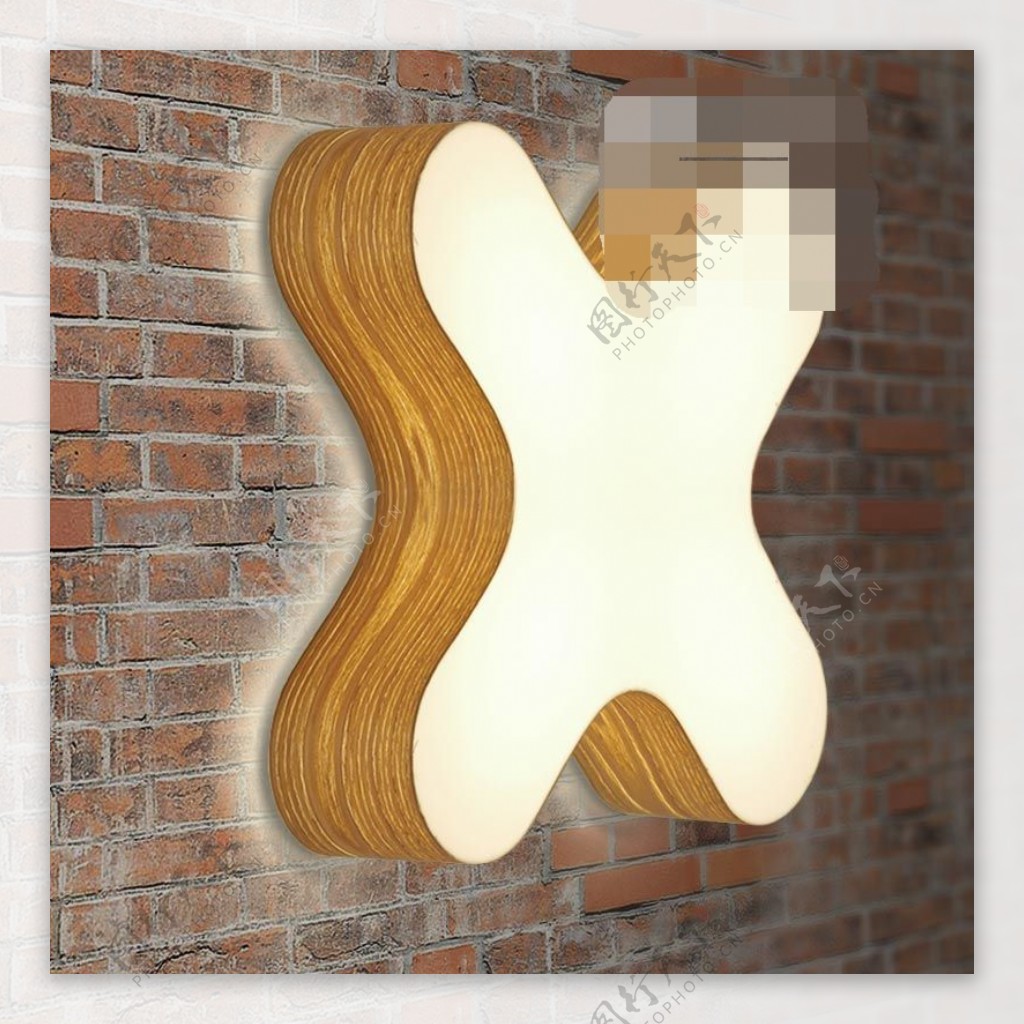 简约现代木艺十字型壁灯3d模型