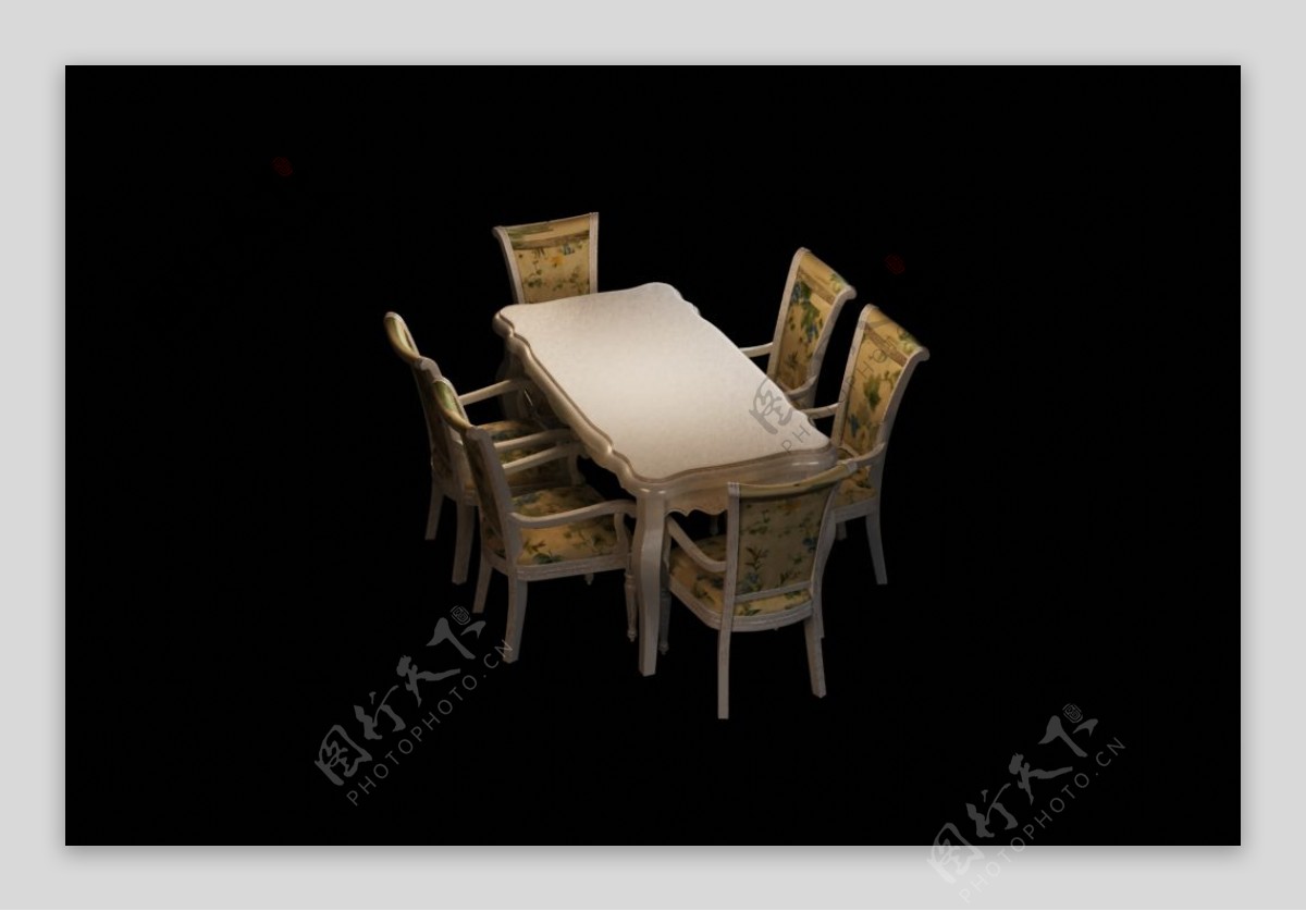 现代风格家装餐桌椅设计模型