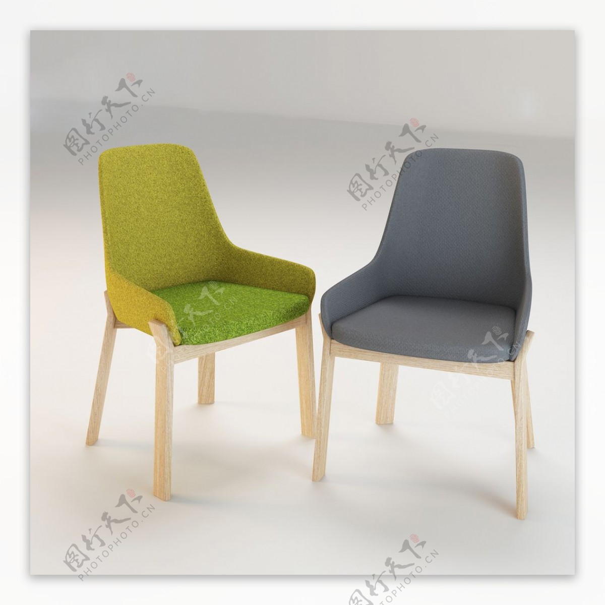 荧光绿简约椅子模型下载