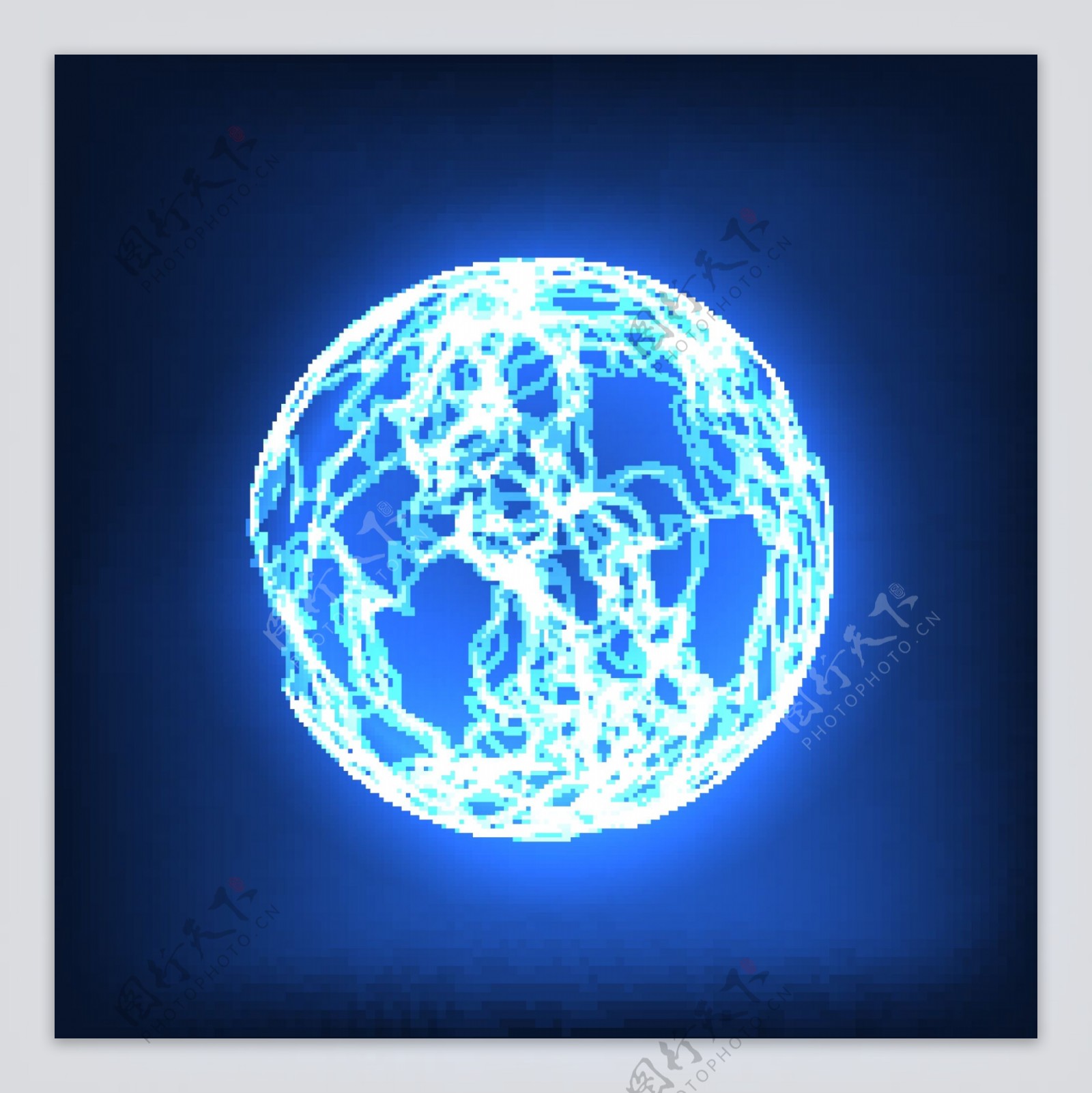 蓝色形象地球闪电背景矢量素材