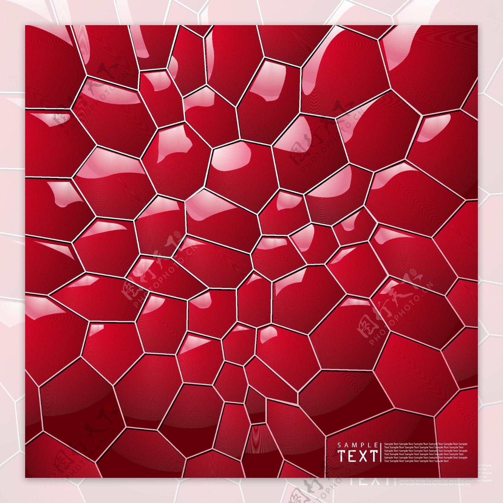 红色立体几何背景素材