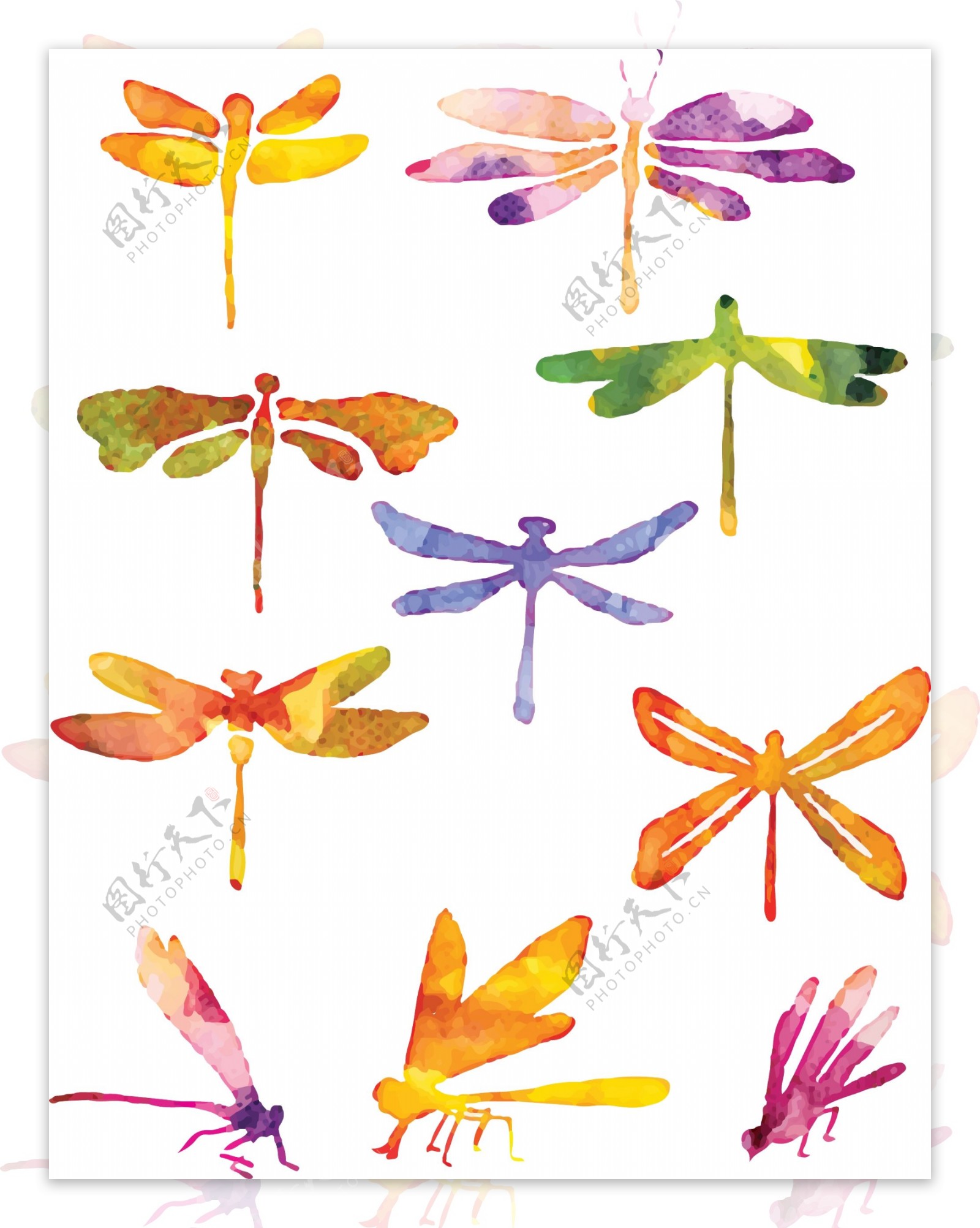 蜻蜓矢量卡通装饰元素