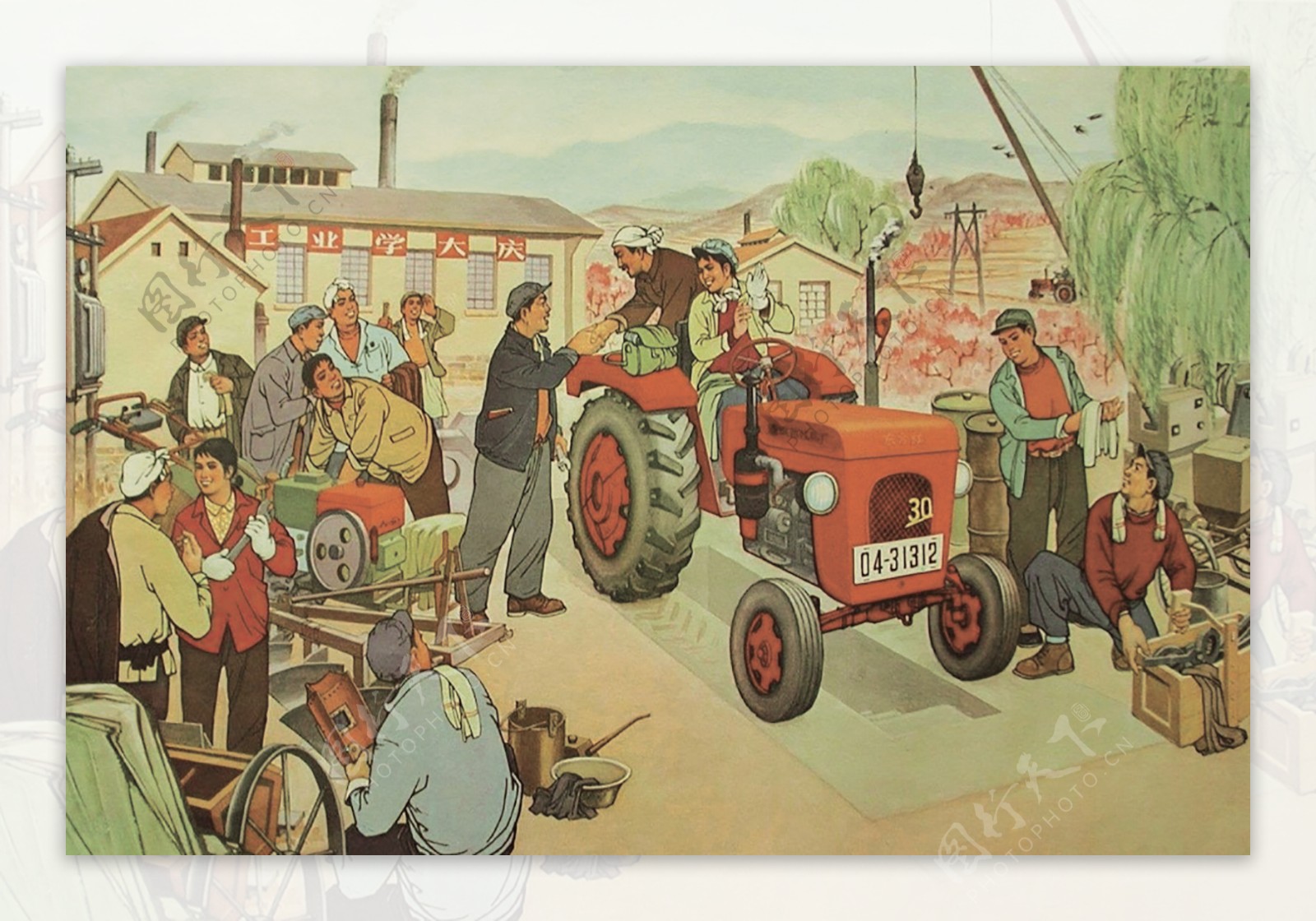 农村工业兴起老海报