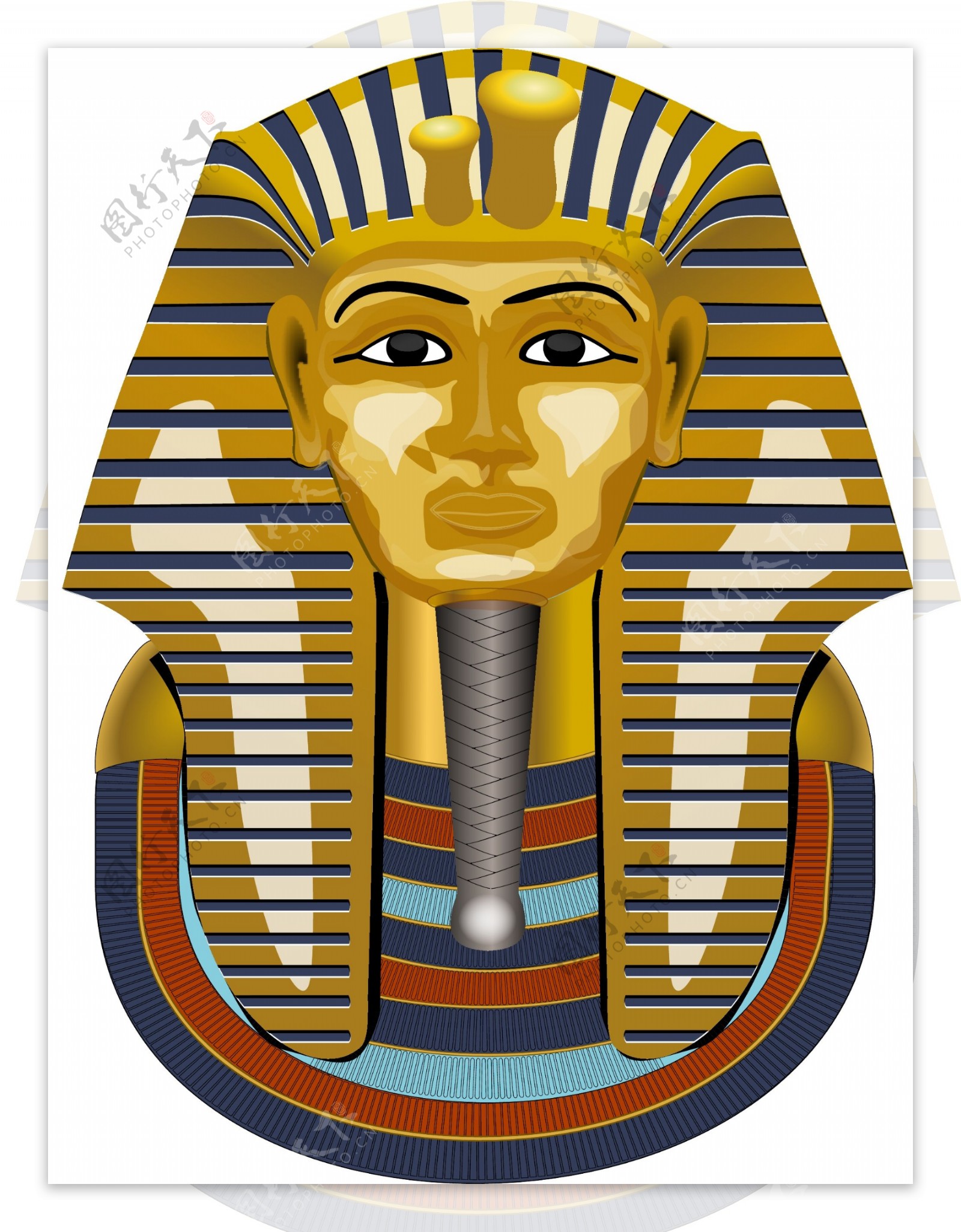金色的埃及法老几何图形设计透明PNG素材
