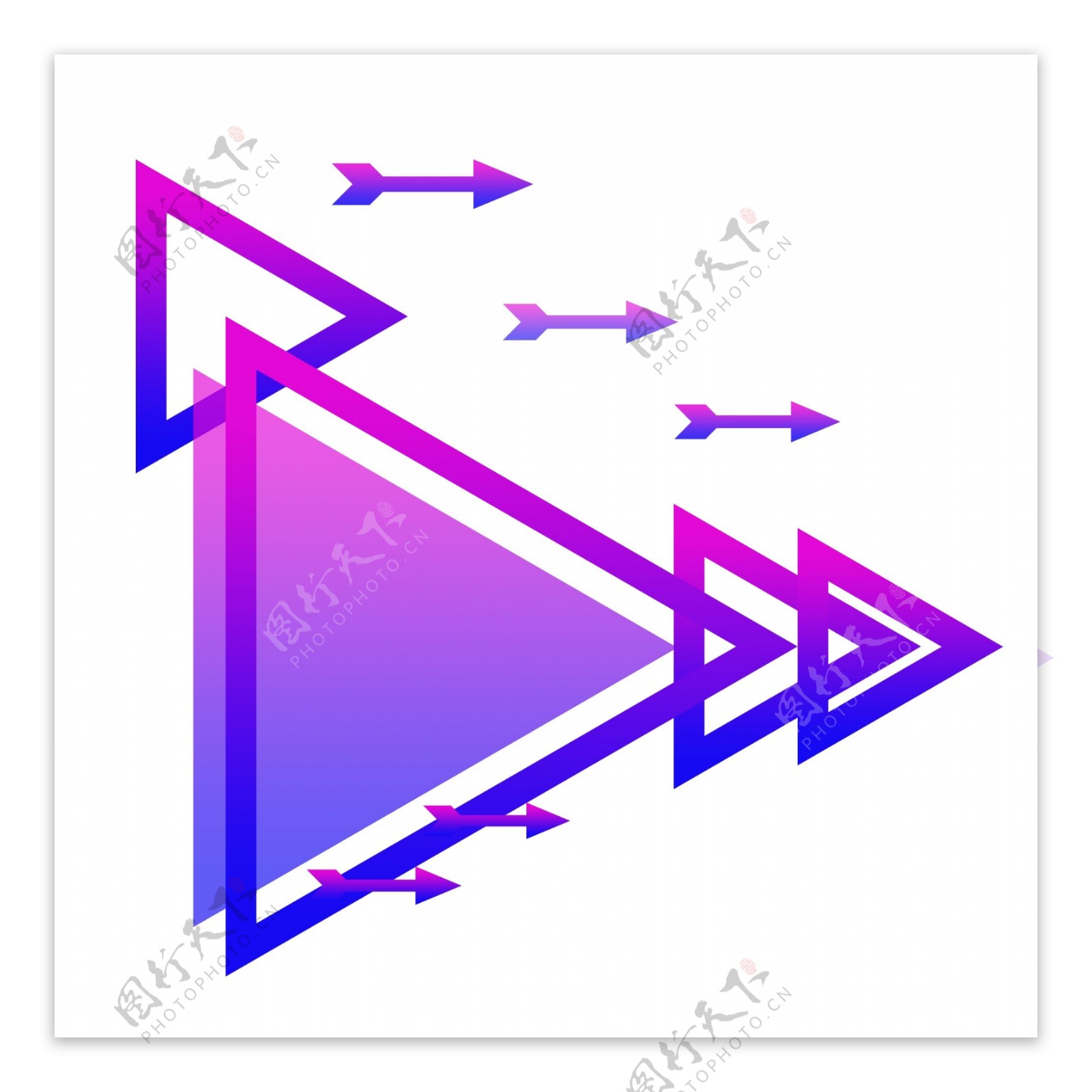 科技感蓝紫色渐变三角形边框可商用