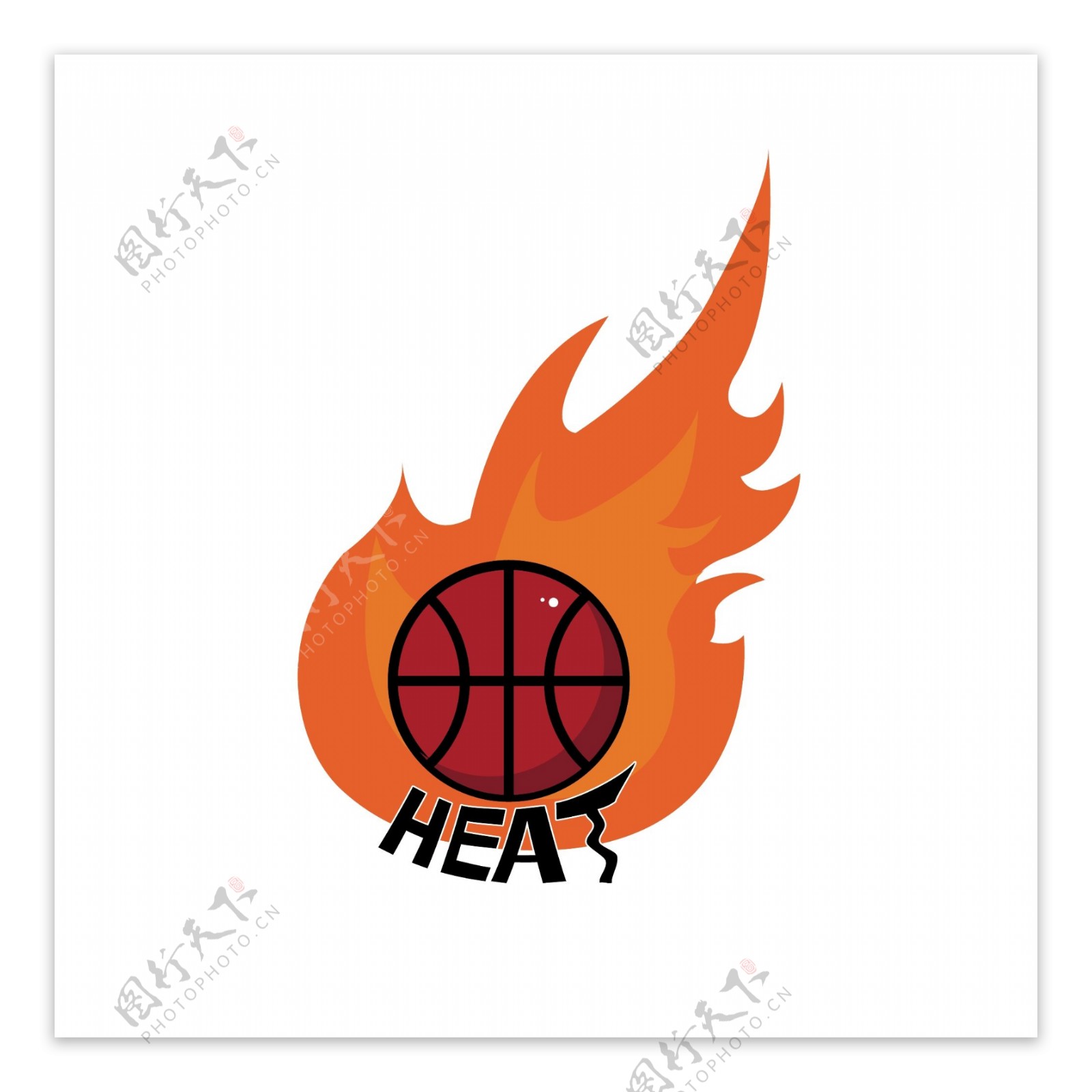NBA球队热火队标志装饰图案