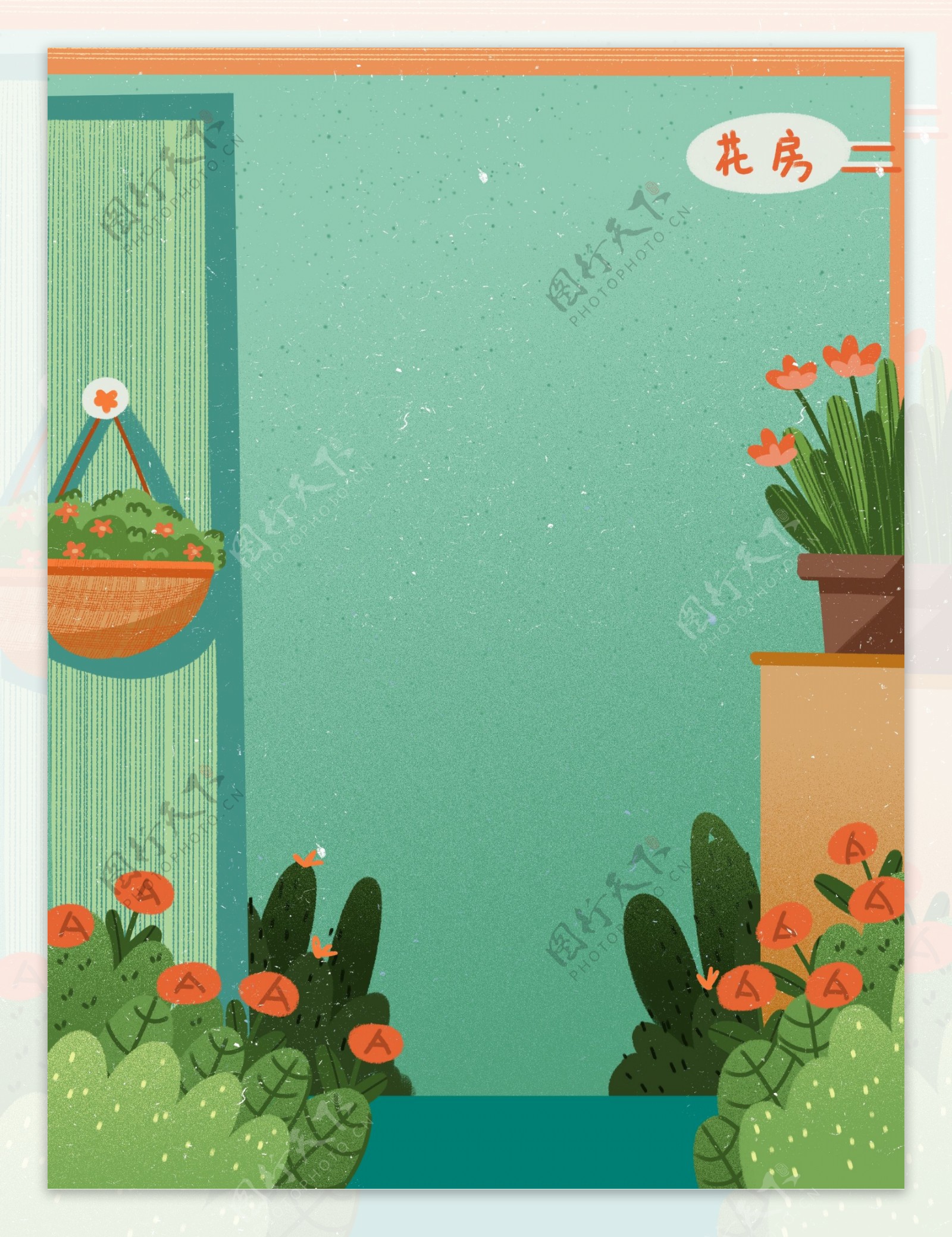 清新春季花房背景设计
