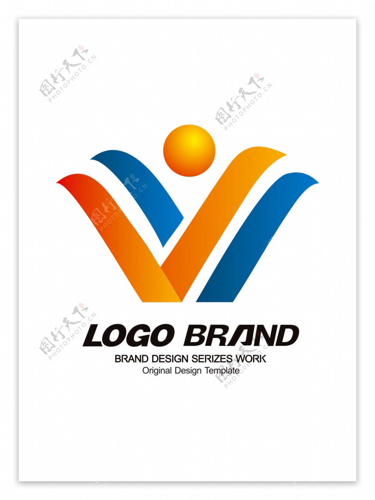 简约现代红蓝纽带logo公司标志设计