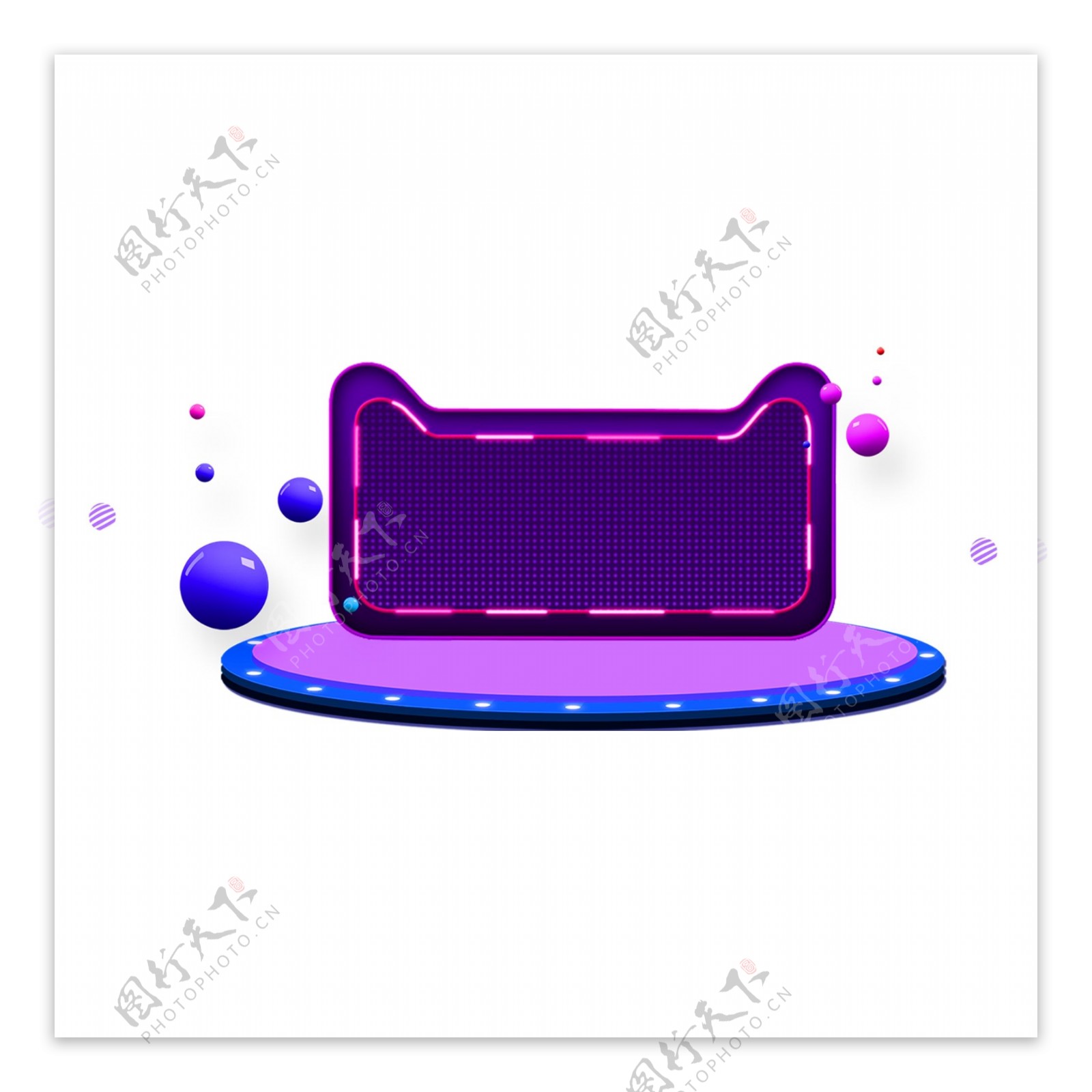 紫色猫头舞台素材