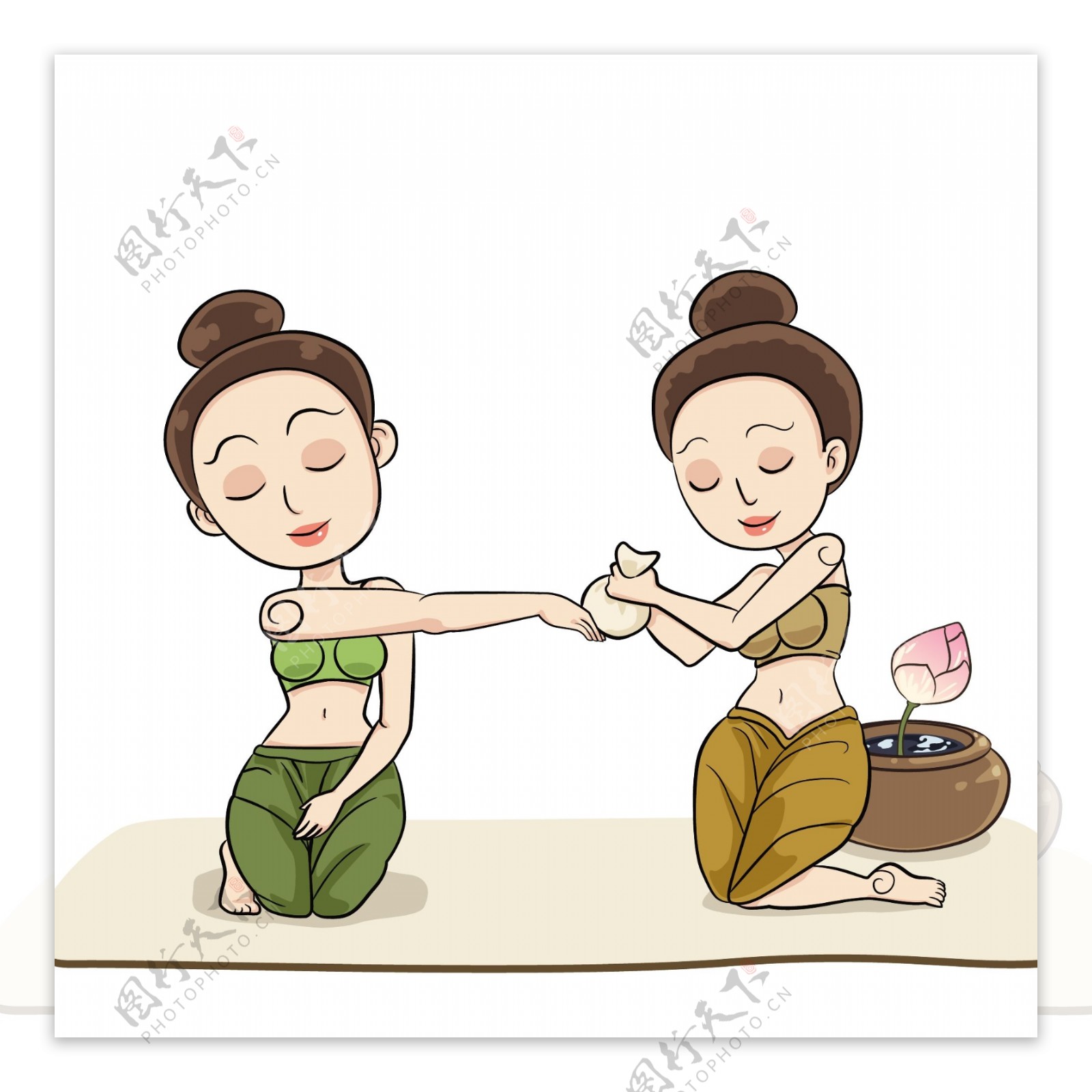 传统泰式按摩手指按摩按摩女性