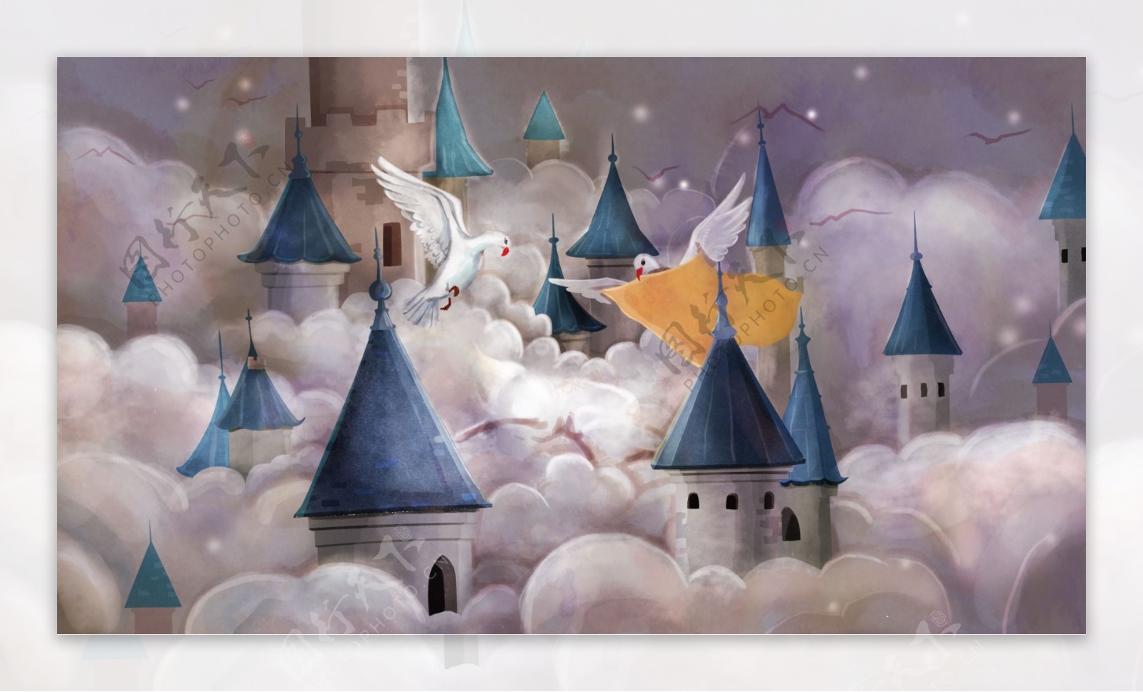 彩绘梦幻城堡背景设计