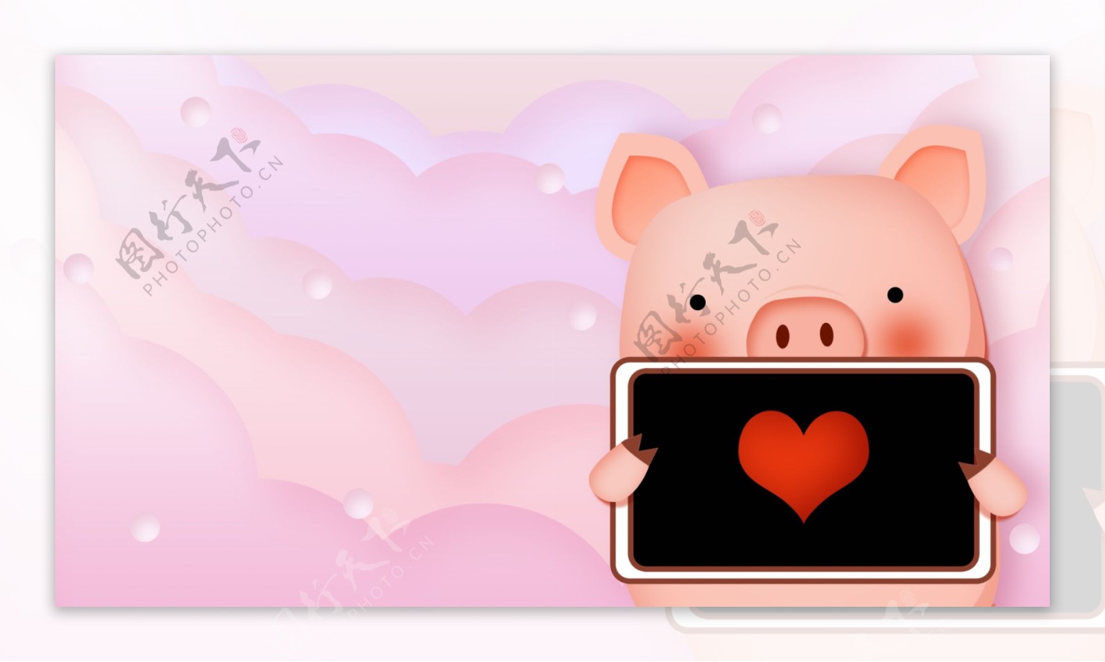 可爱粉色小猪背景
