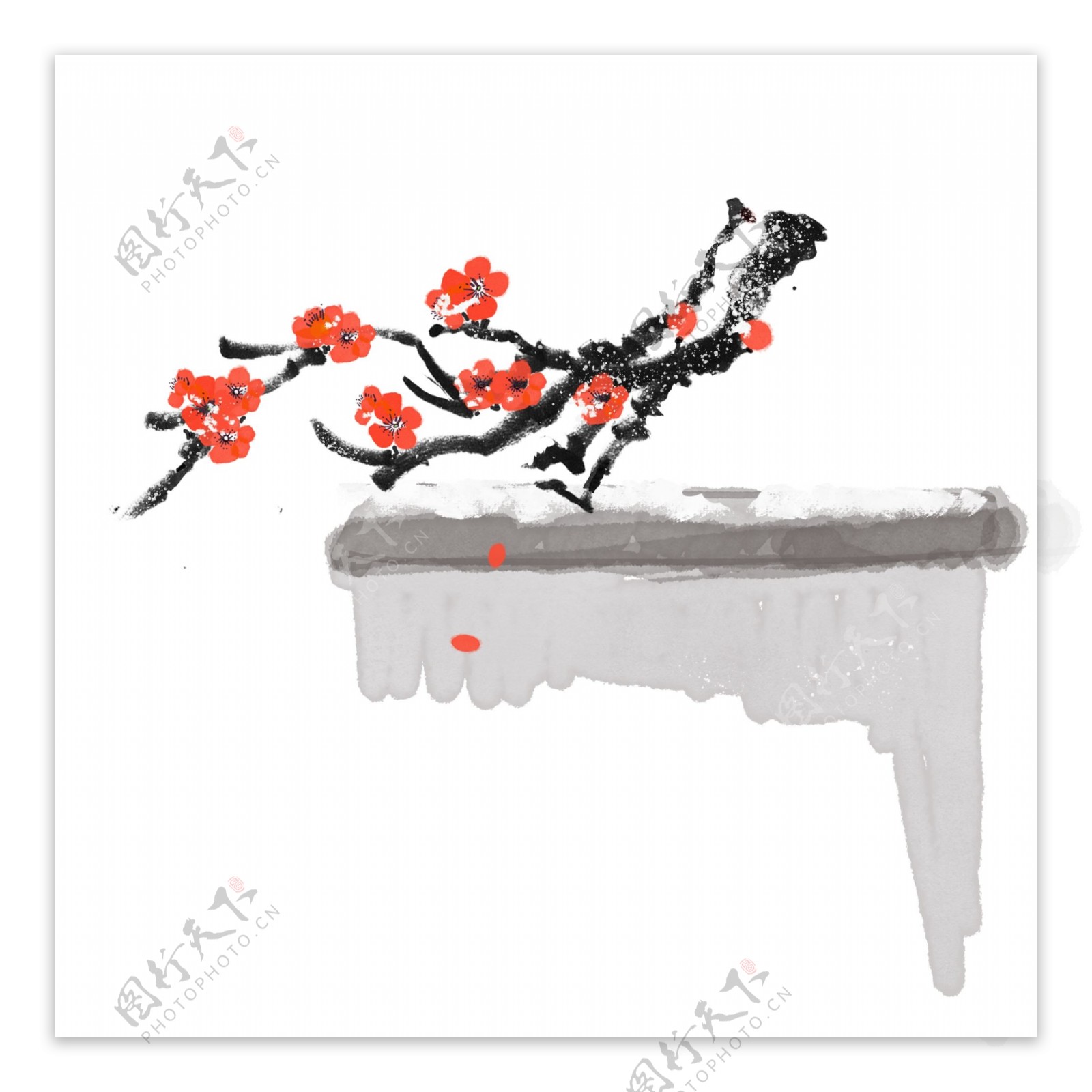 中国画写意水墨画梅兰竹菊古典元素