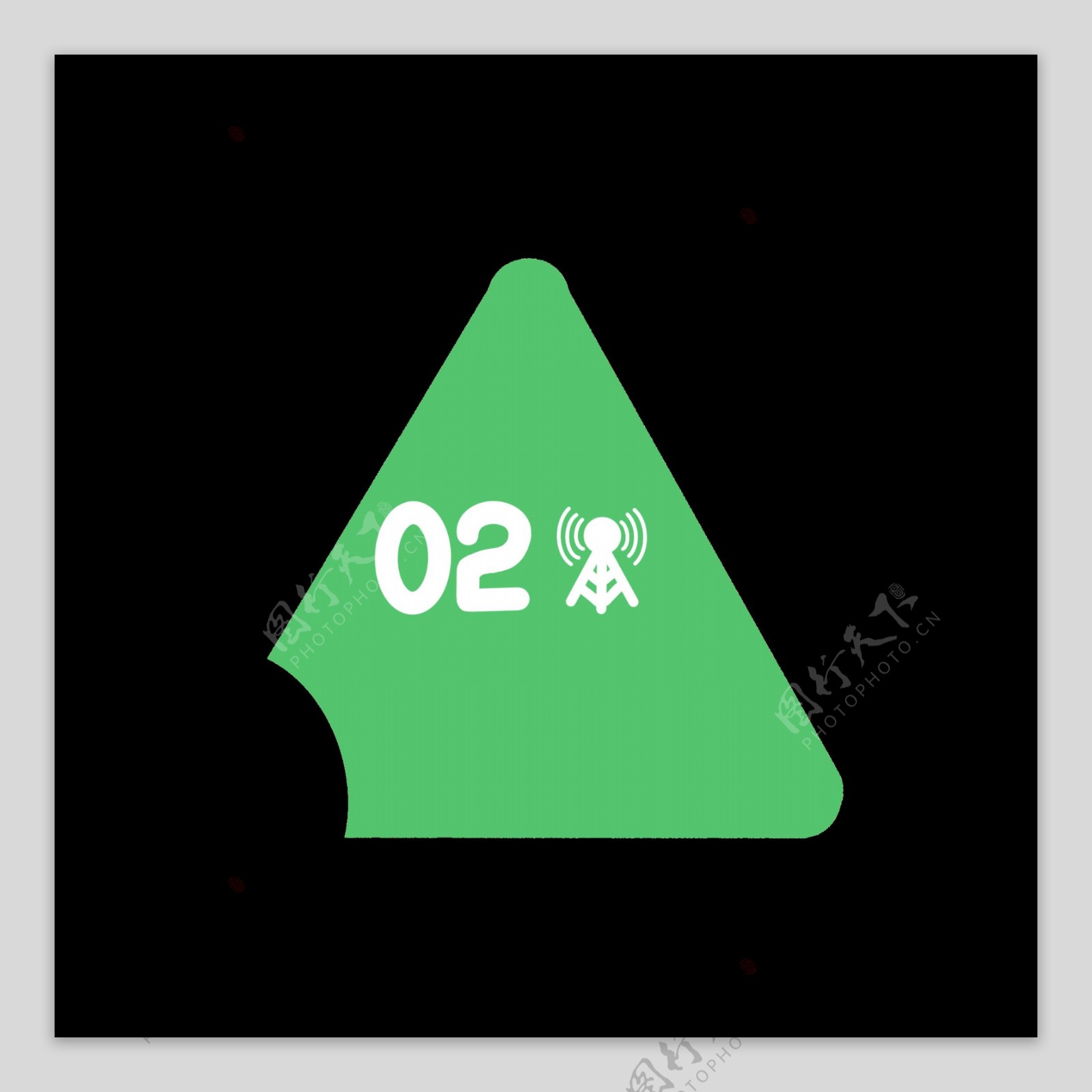 绿色缺口三角分类图标
