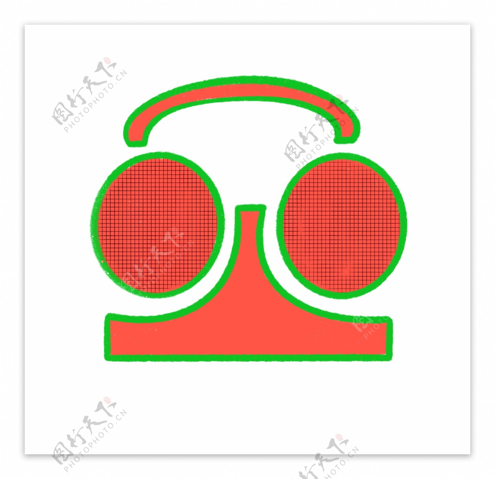 扁平风格新闻logo电话机收音机