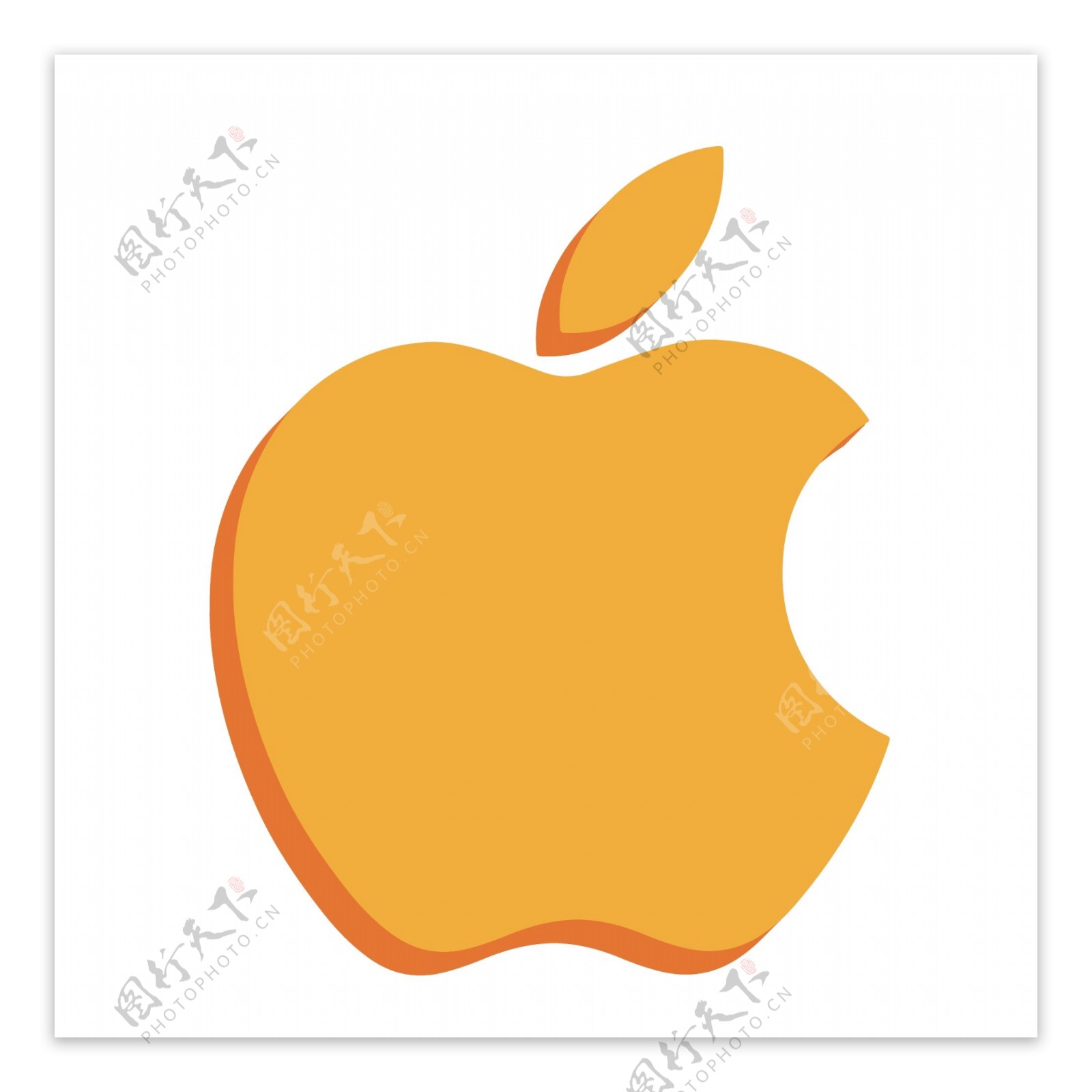 2.5D橙色2.5D苹果LOGO图标