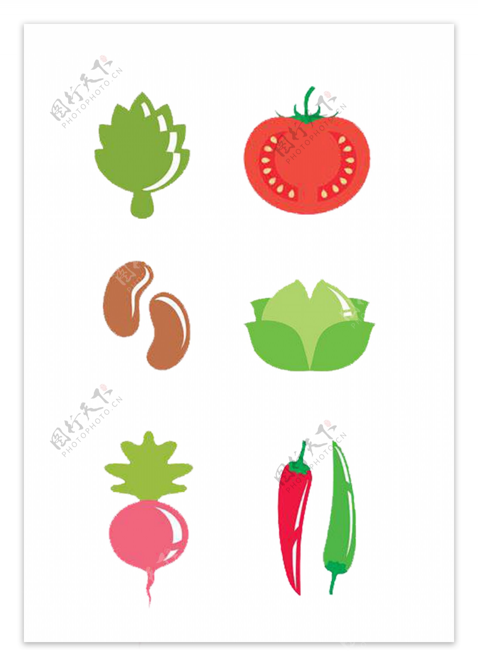 应节气蔬菜卡通图标素材