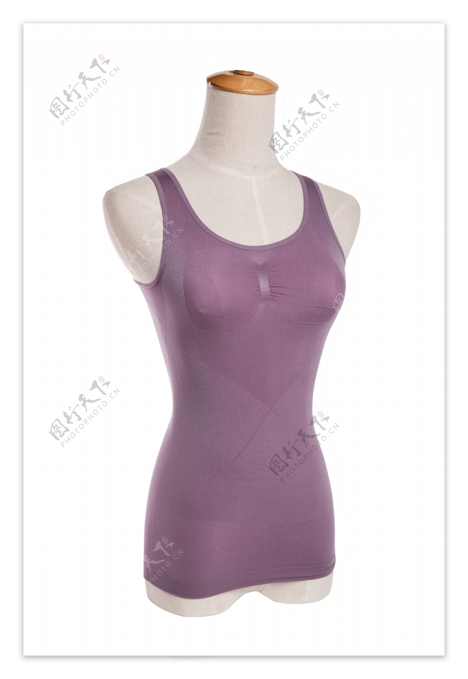 无袖灰紫色棉质紧身衣模型