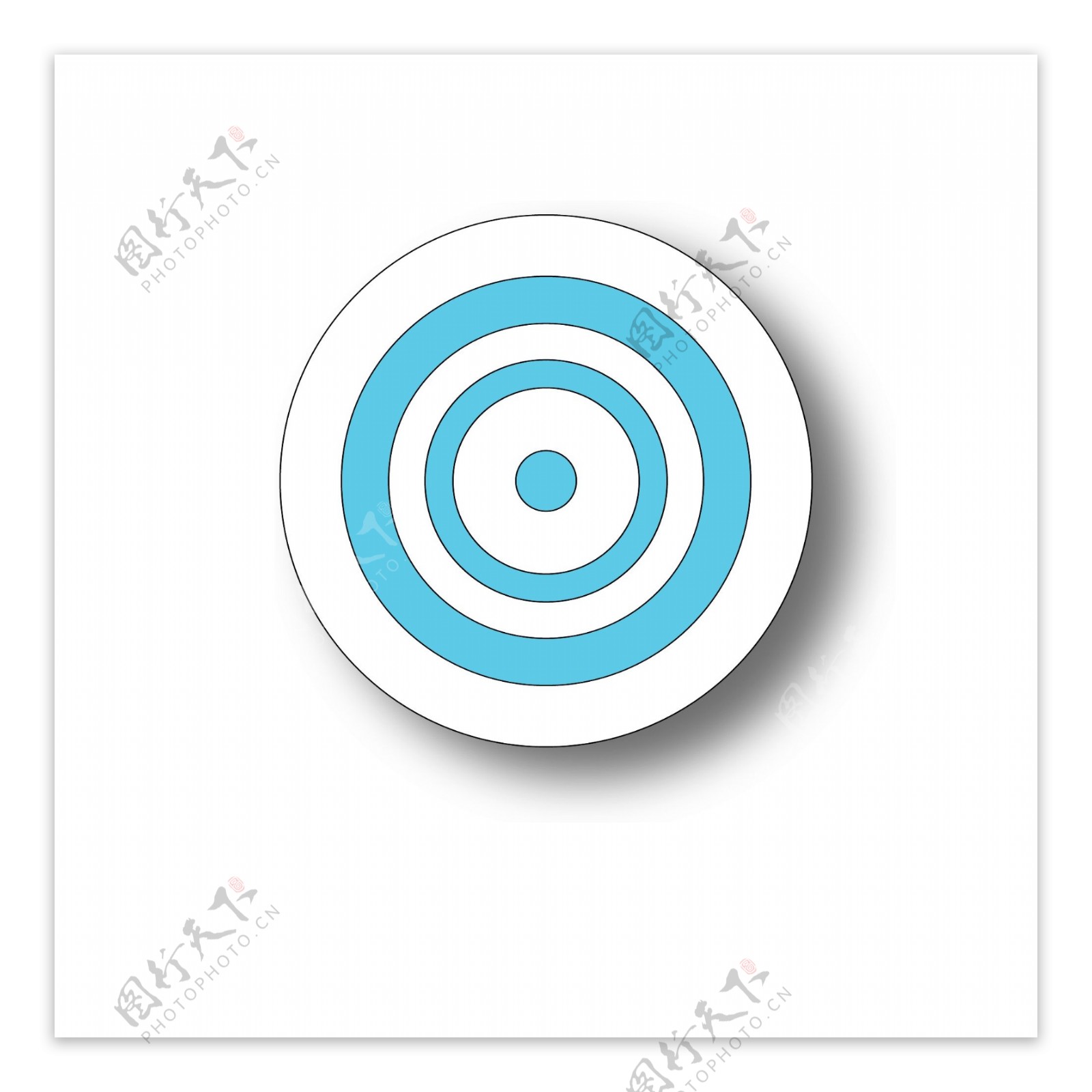 蓝色圆环目标靶心元素