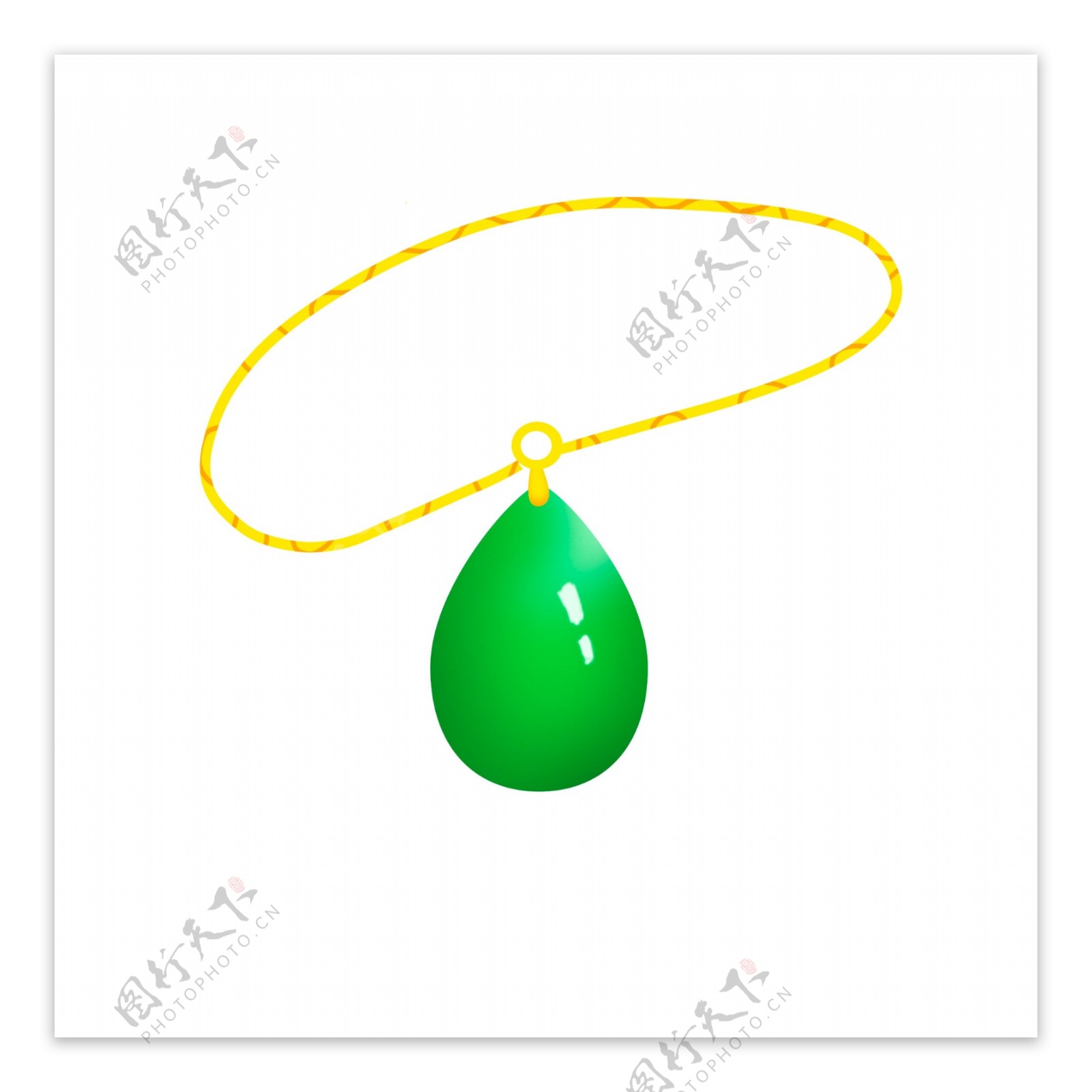 绿色的宝石吊坠插画