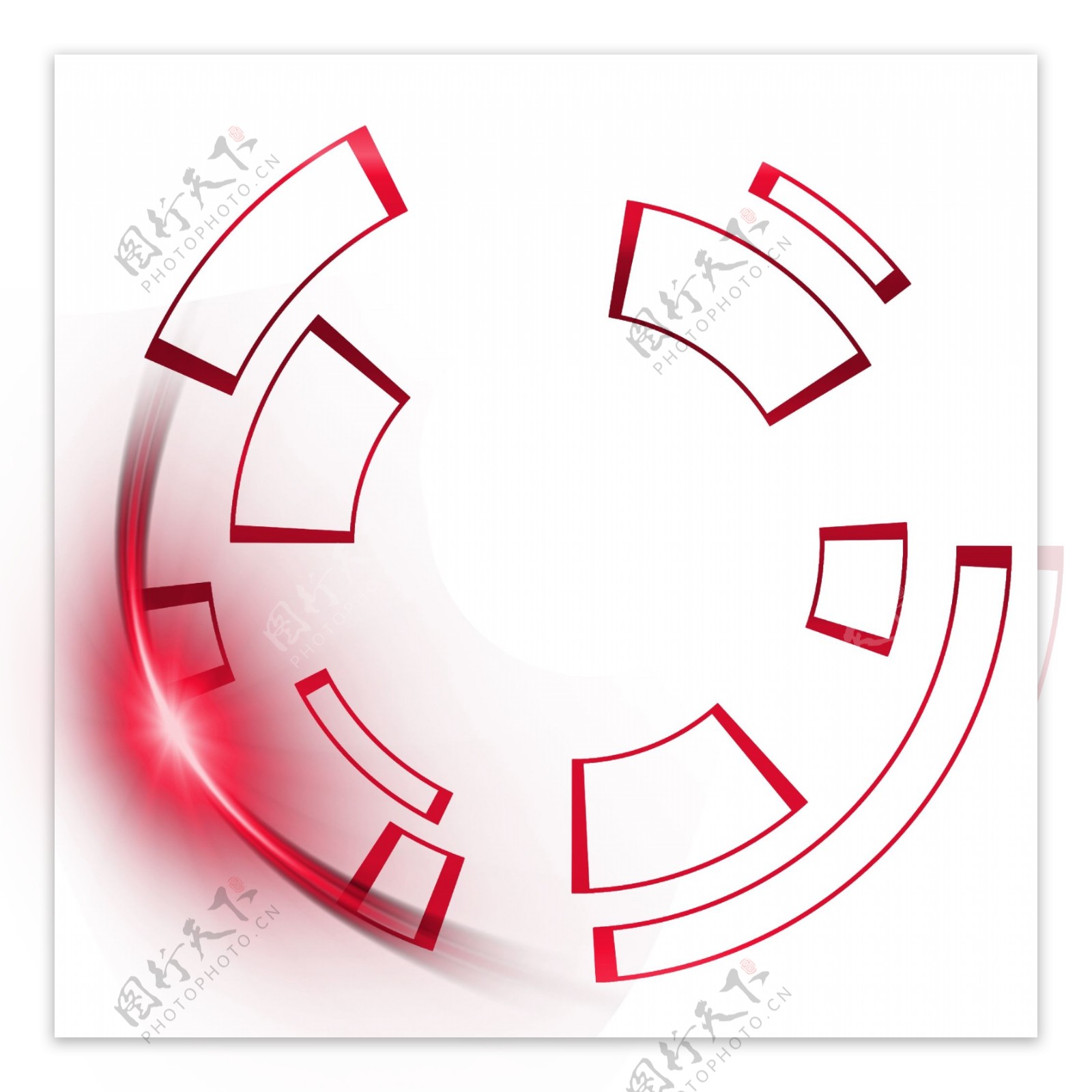 科技光线圆形红色科技边框