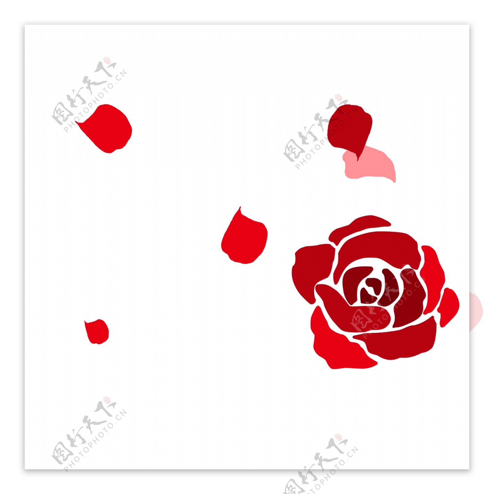 红色玫瑰花瓣漂浮素材免费下载