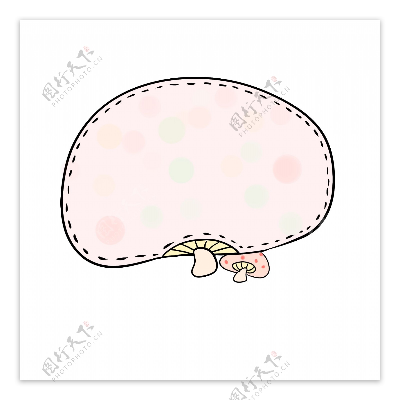 粉色蘑菇创意对话框