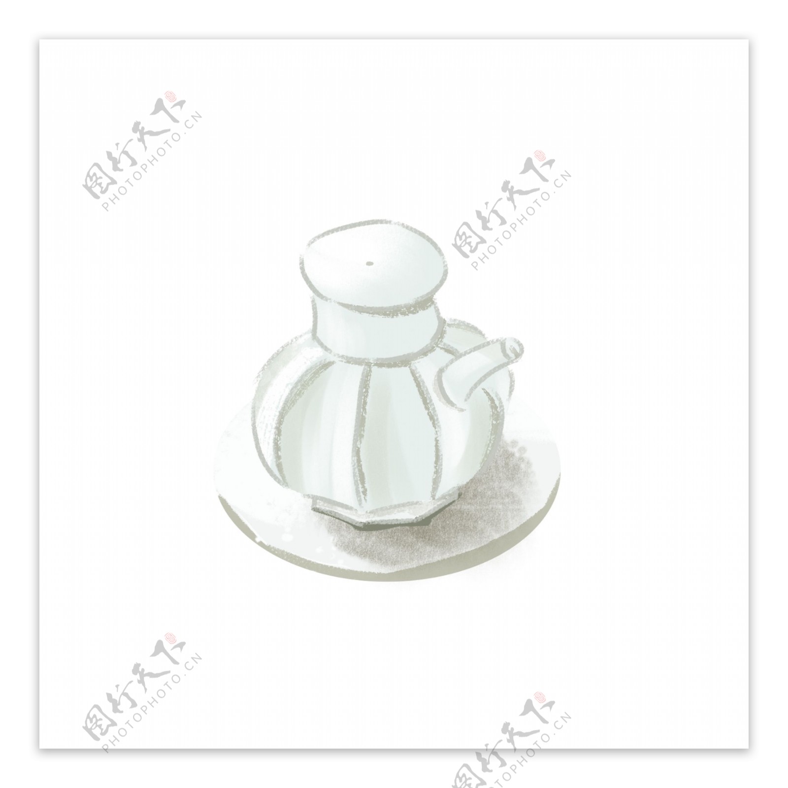 卡通手绘一个茶壶设计元素