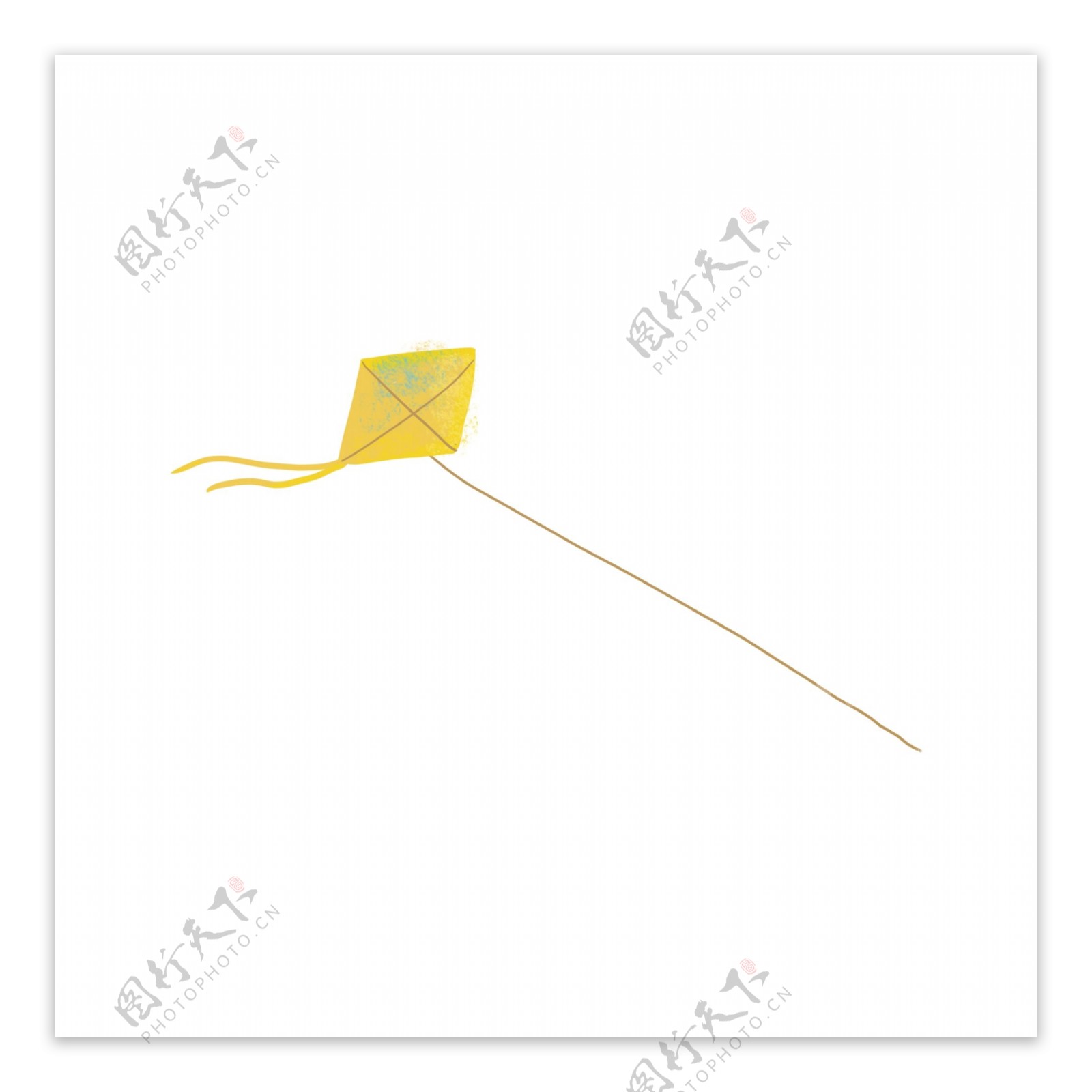 一个黄色的风筝免抠图