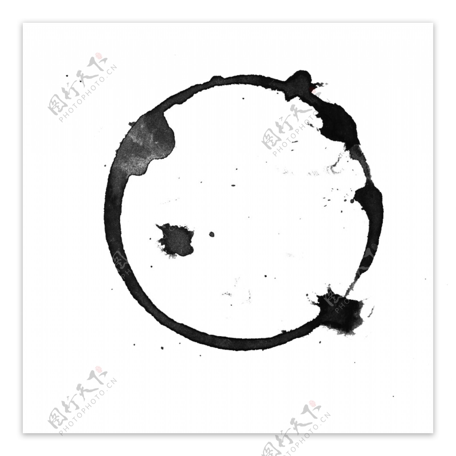 水彩黑色圆圈泼墨
