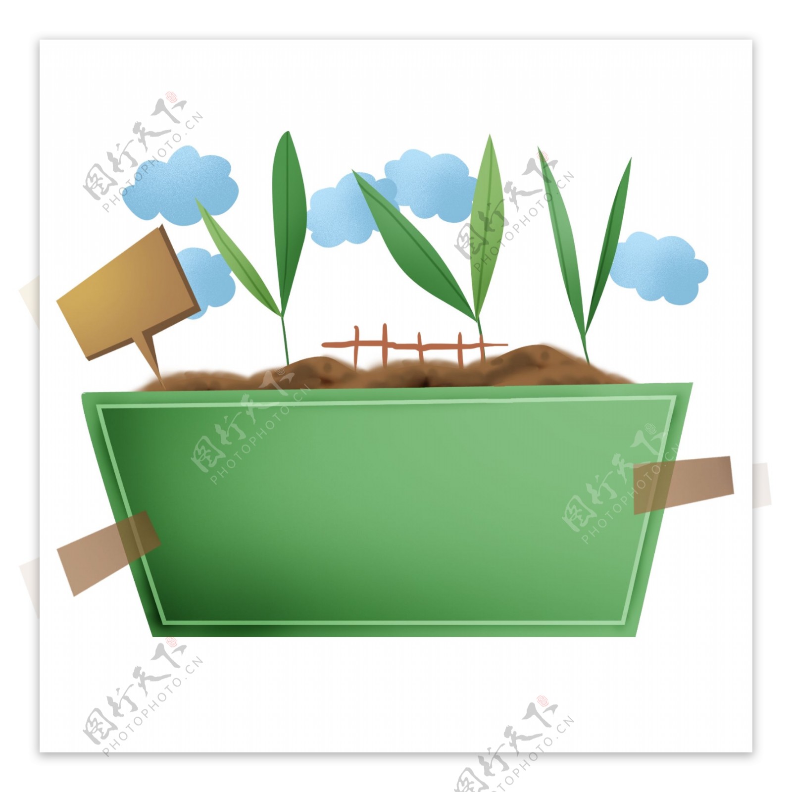 立春盆栽植物标题框