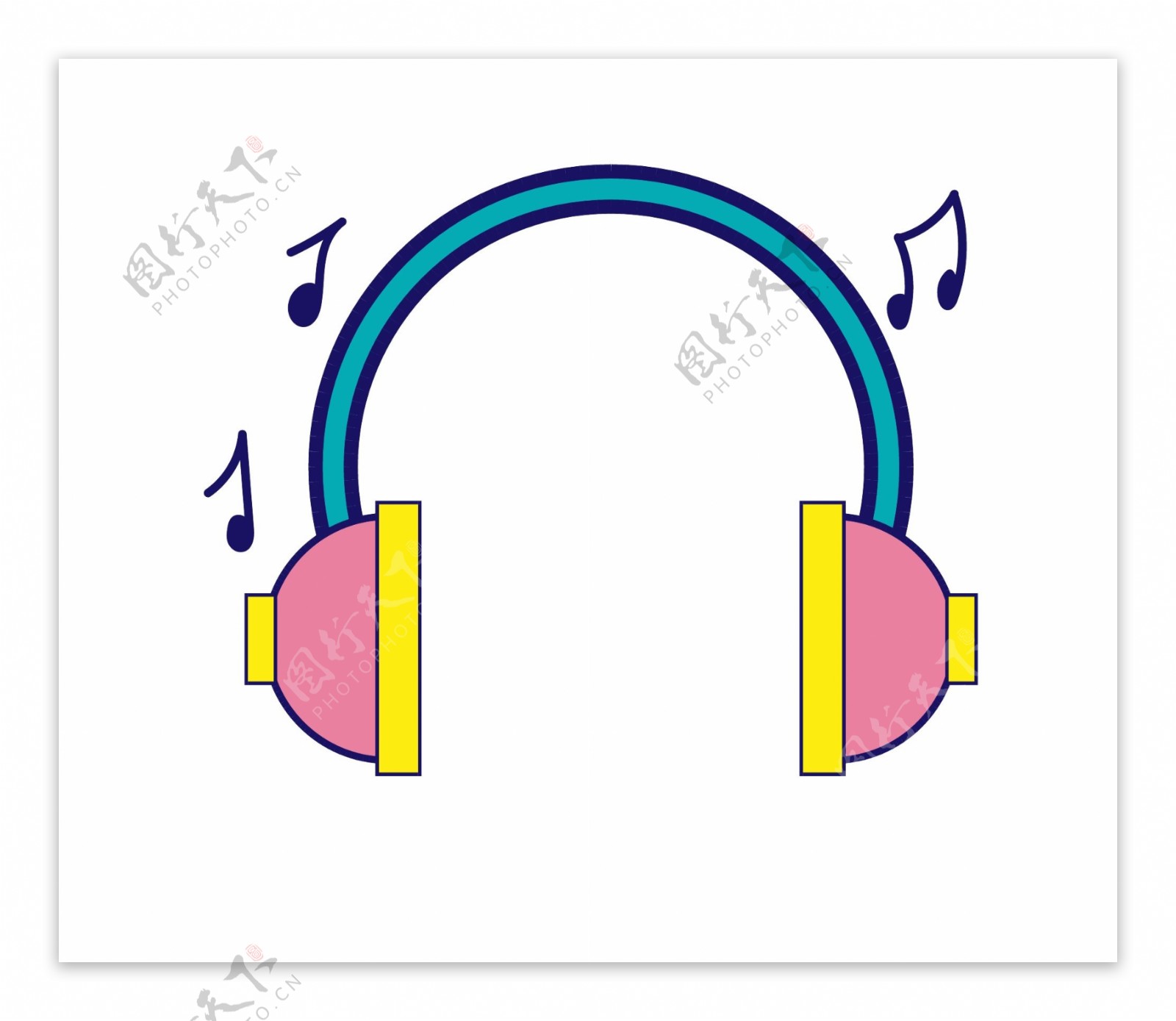 音乐符号耳机插画