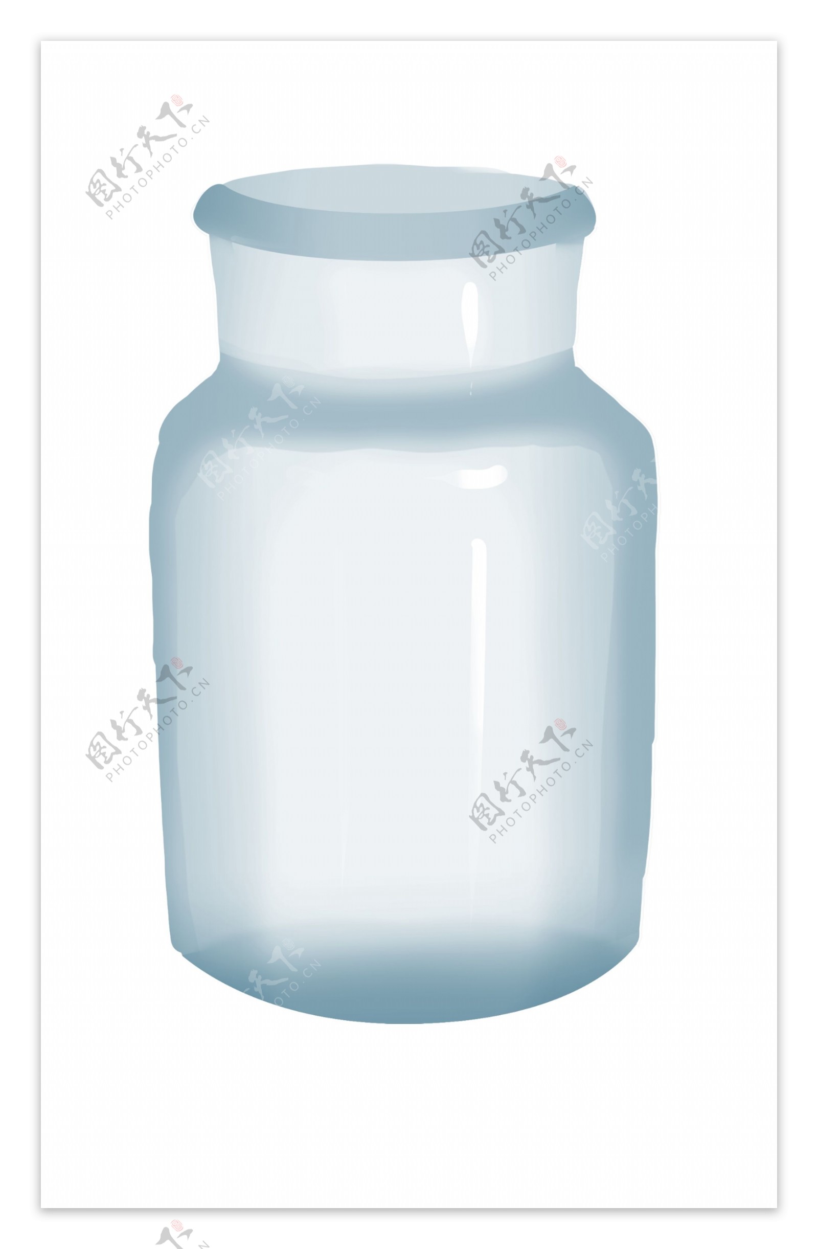 透明玻璃瓶子插画