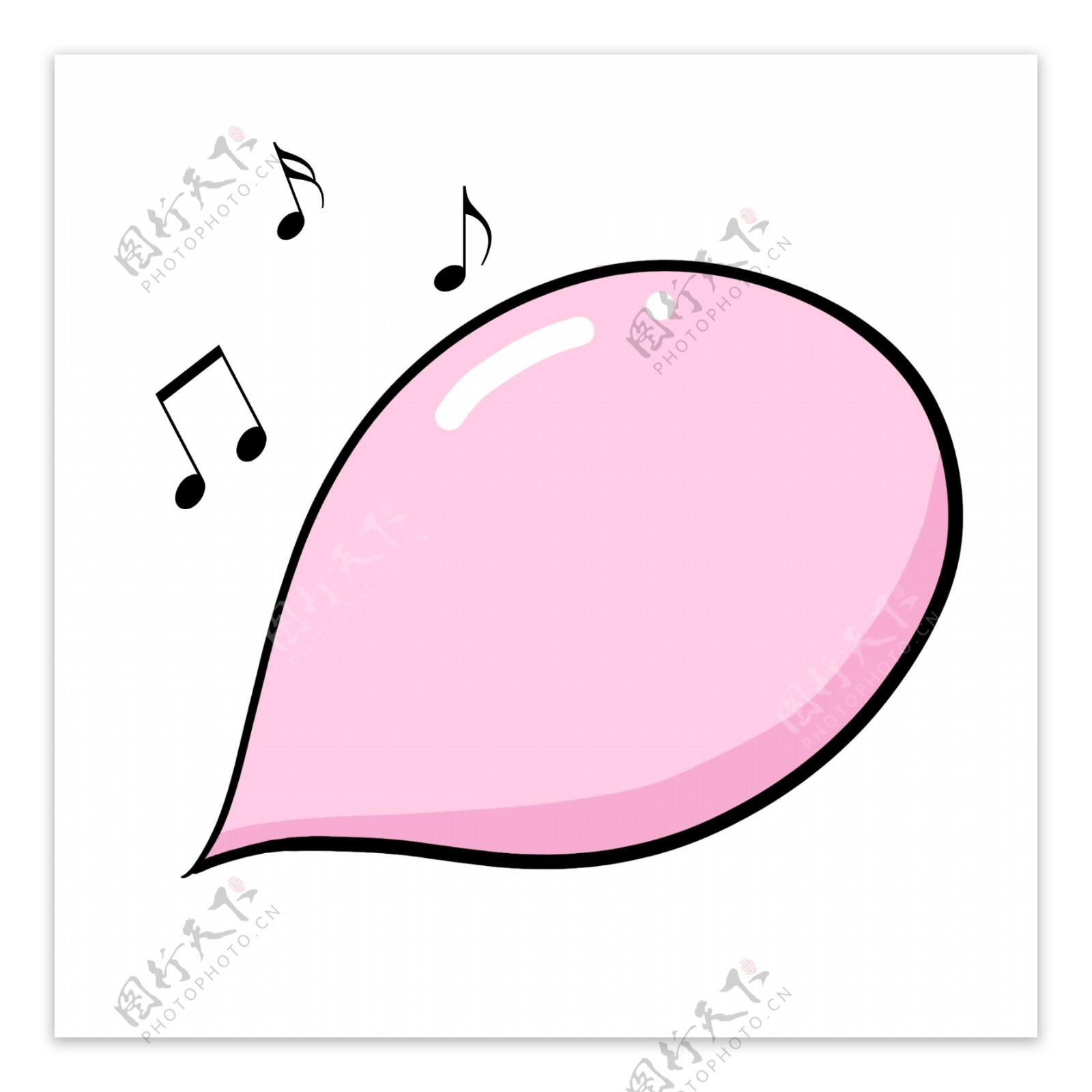 音乐音符粉色气泡对话框下载