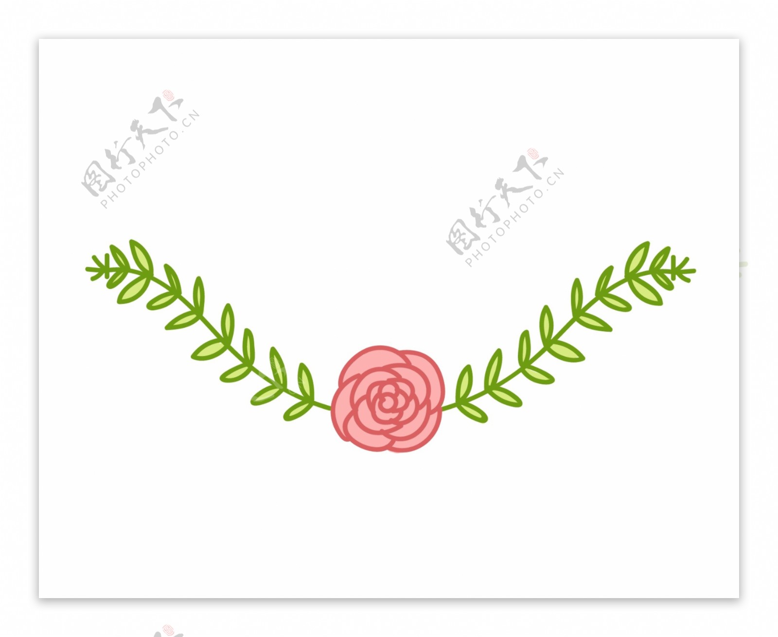 手绘玫瑰花藤蔓装饰边框