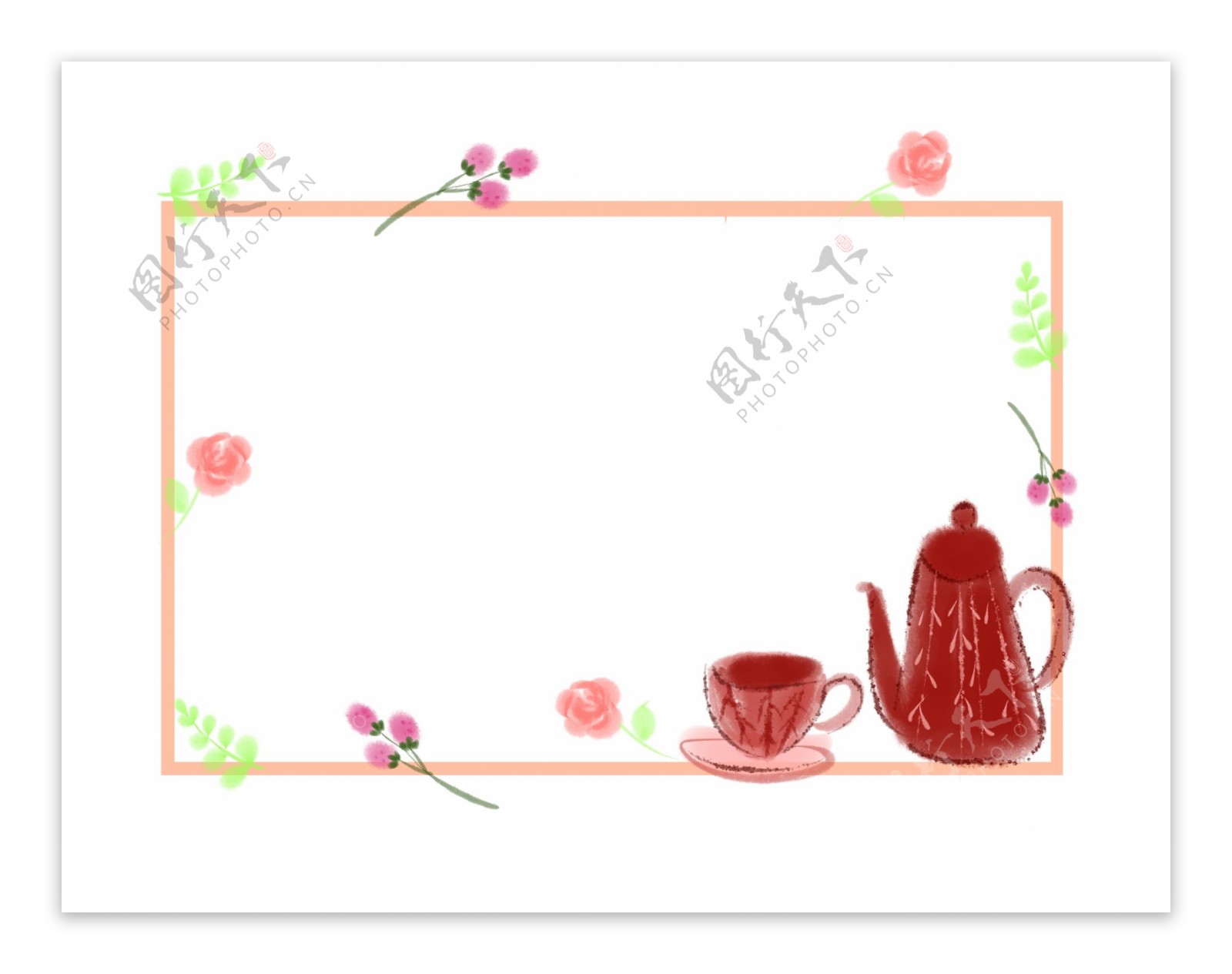 茶壶的春天装饰框