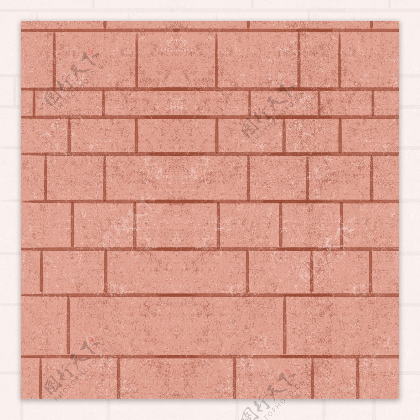 砖红色砖墙卡通png素材