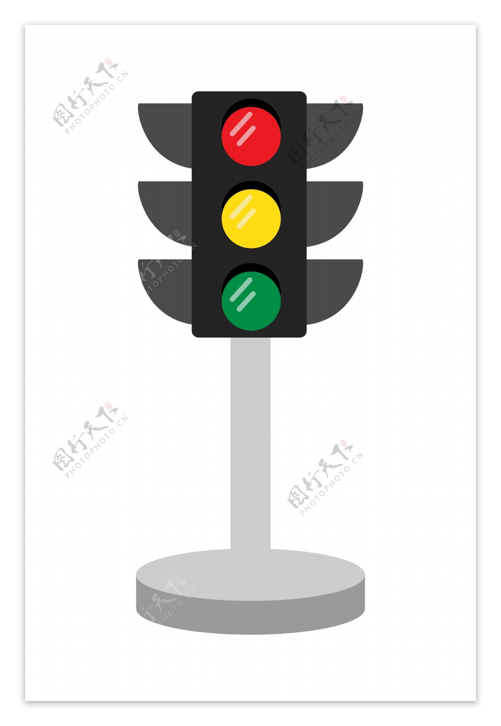 交通红绿灯装饰插画