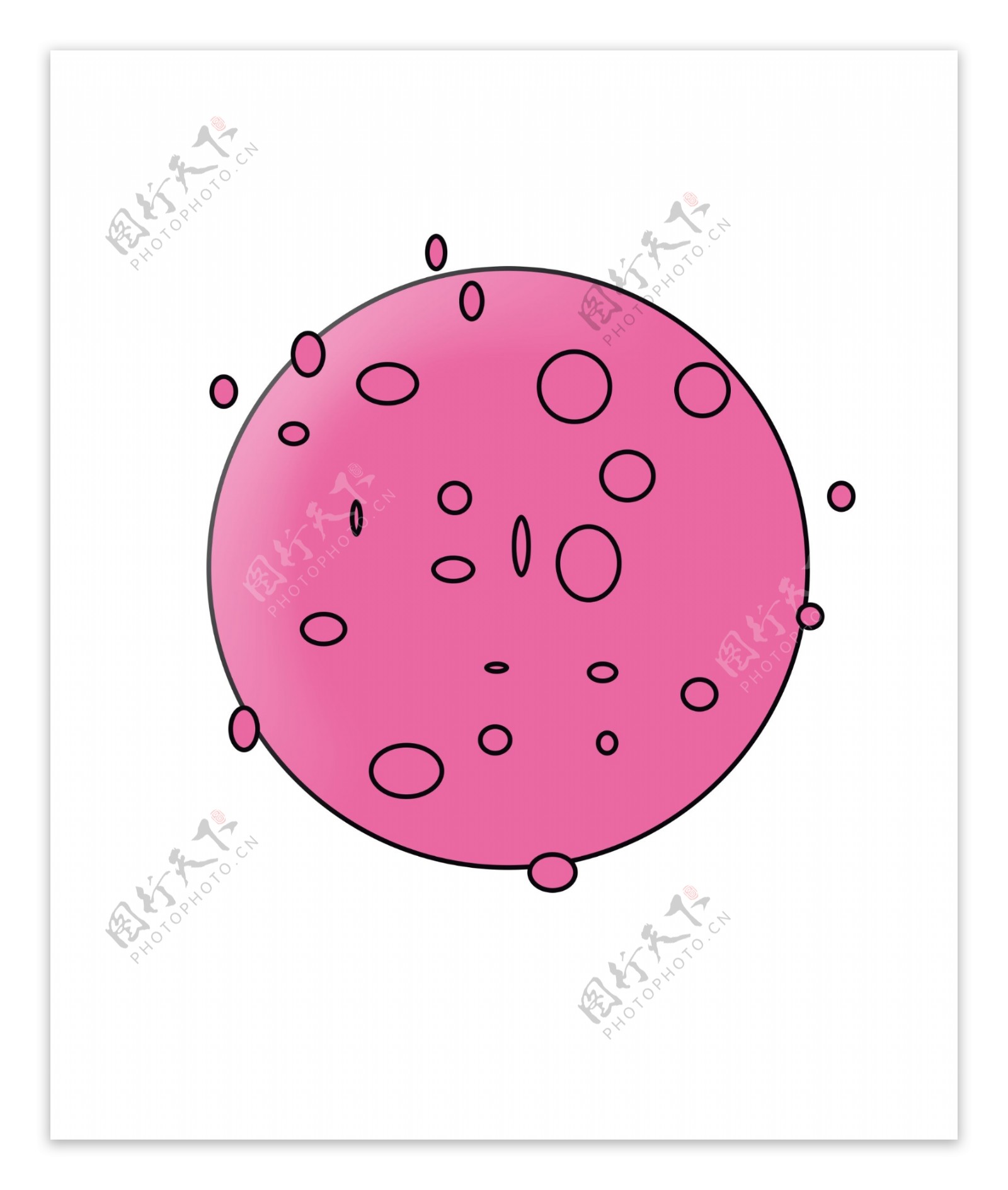 粉色细菌病菌插画