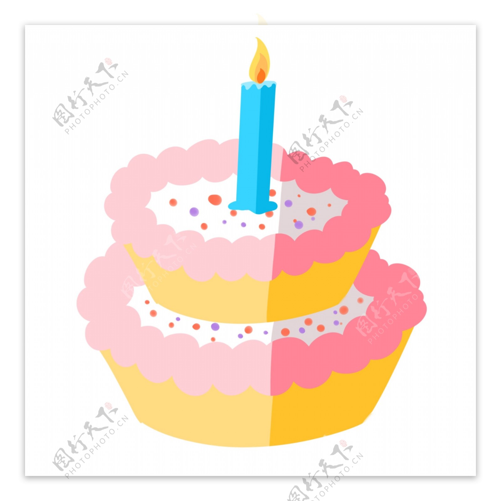 粉色生日蛋糕插画
